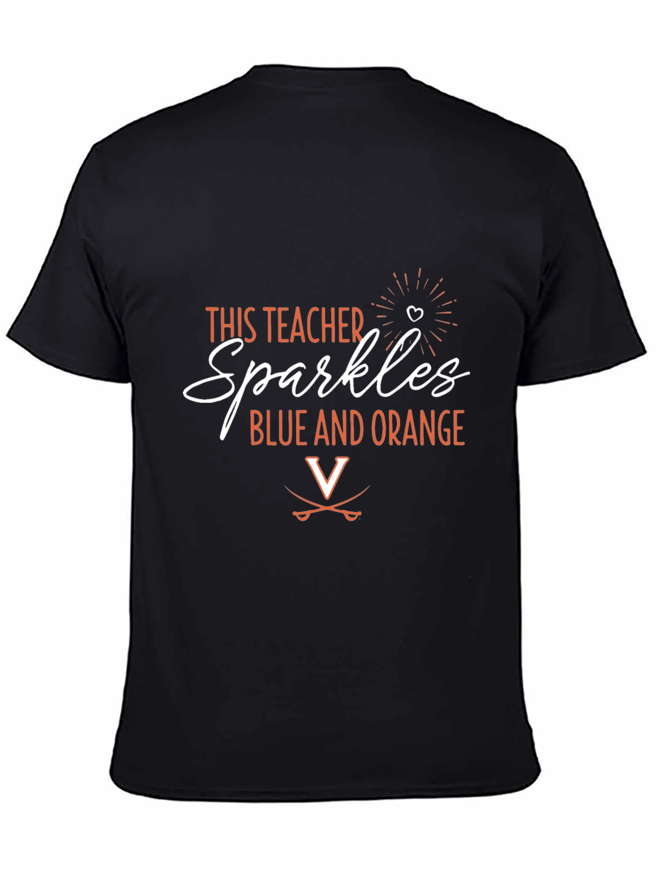 Sparkles Teacher Shirt: Blue and Orange