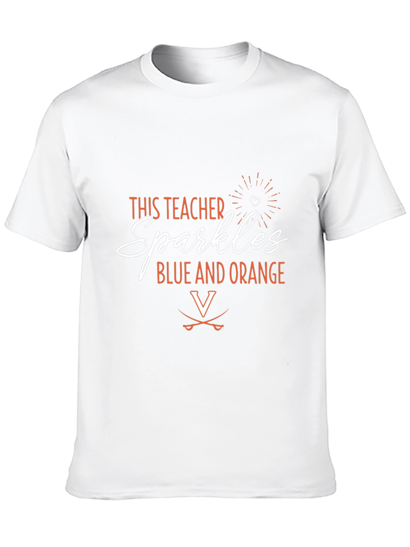 Sparkles Teacher Shirt: Blue and Orange