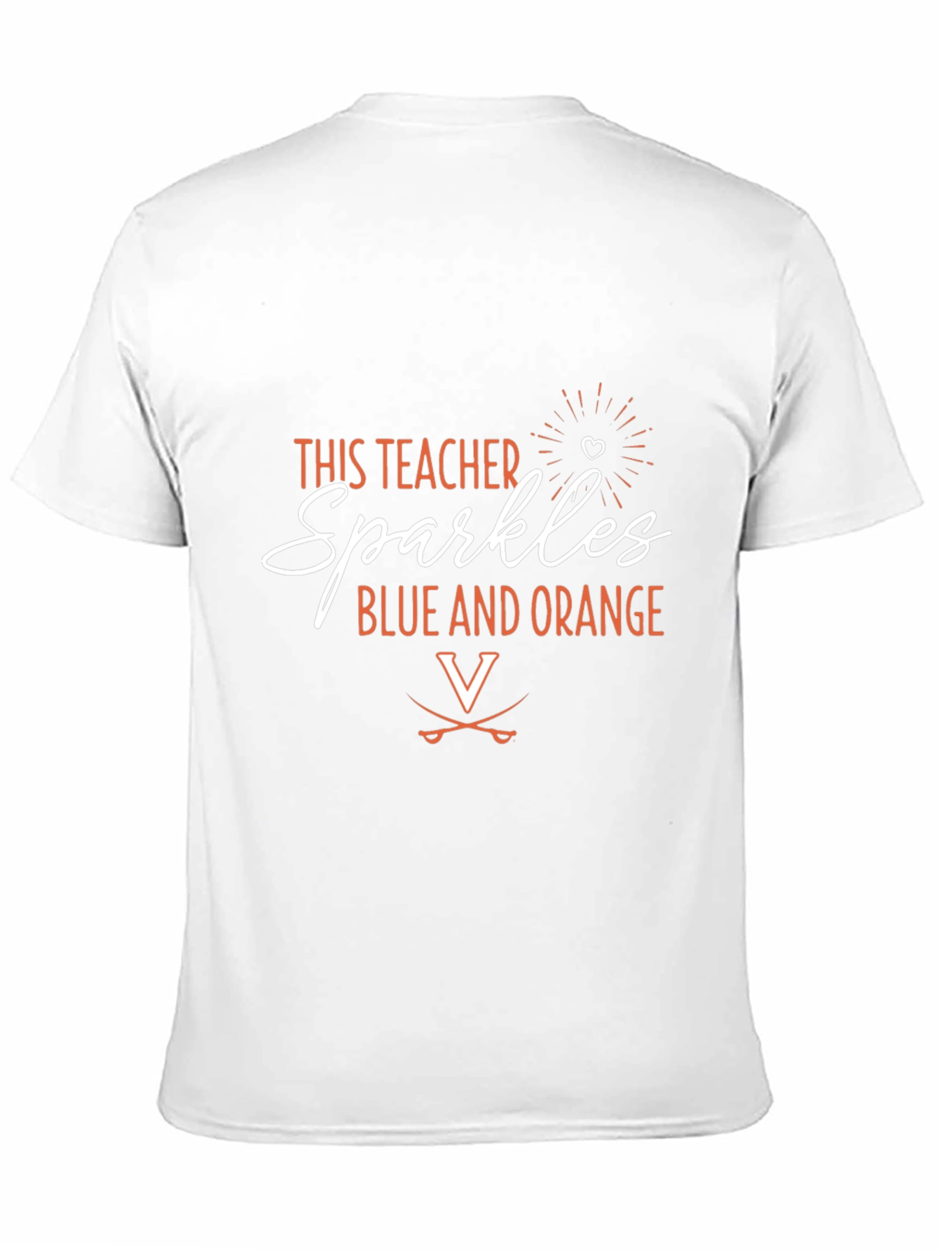 Sparkles Teacher Shirt: Blue and Orange