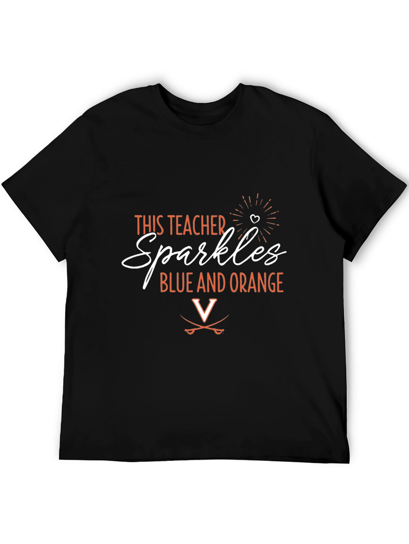 Sparkles Teacher Shirt: Blue and Orange
