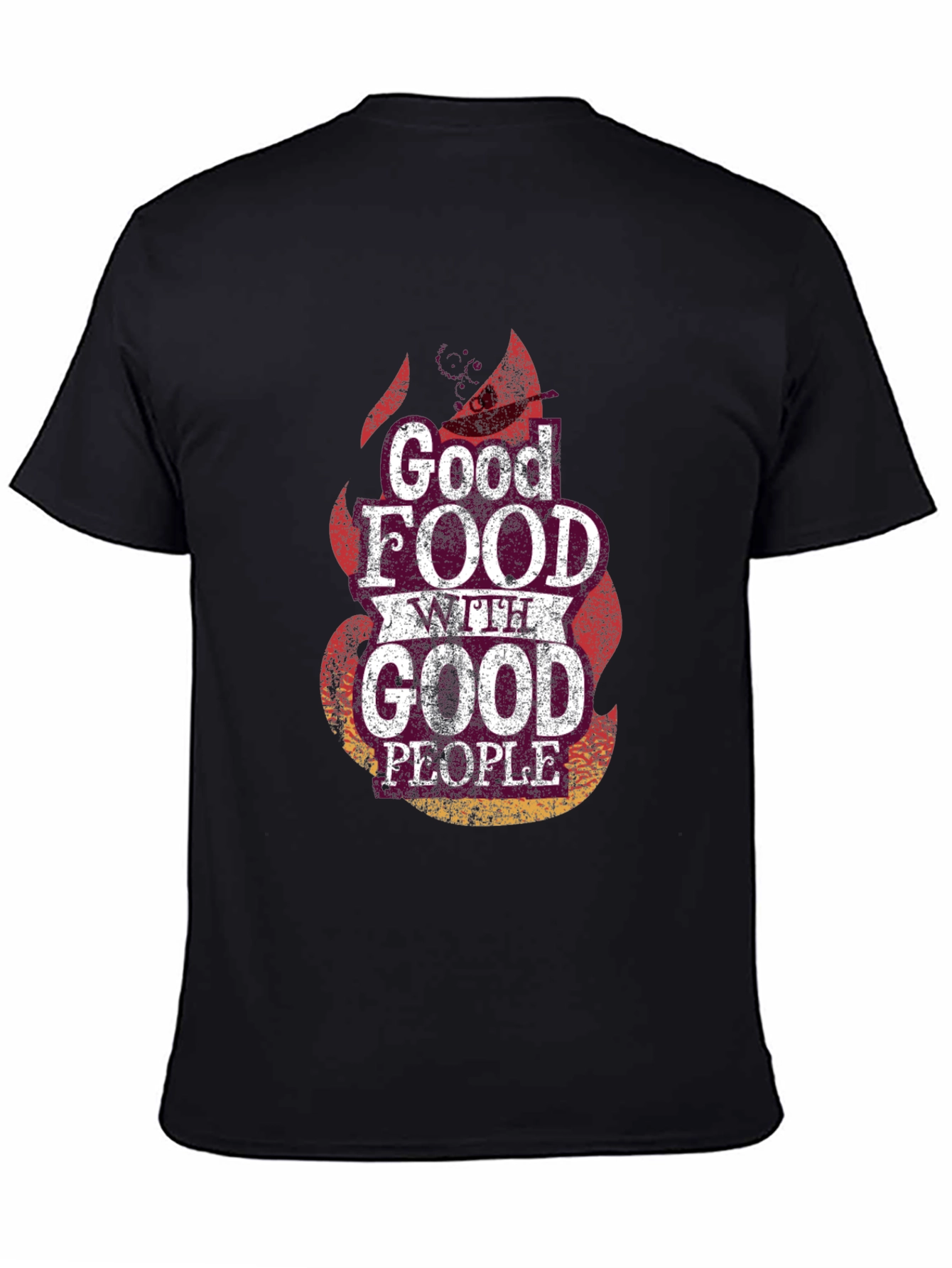 Good Food Good People Black Graphic Tee