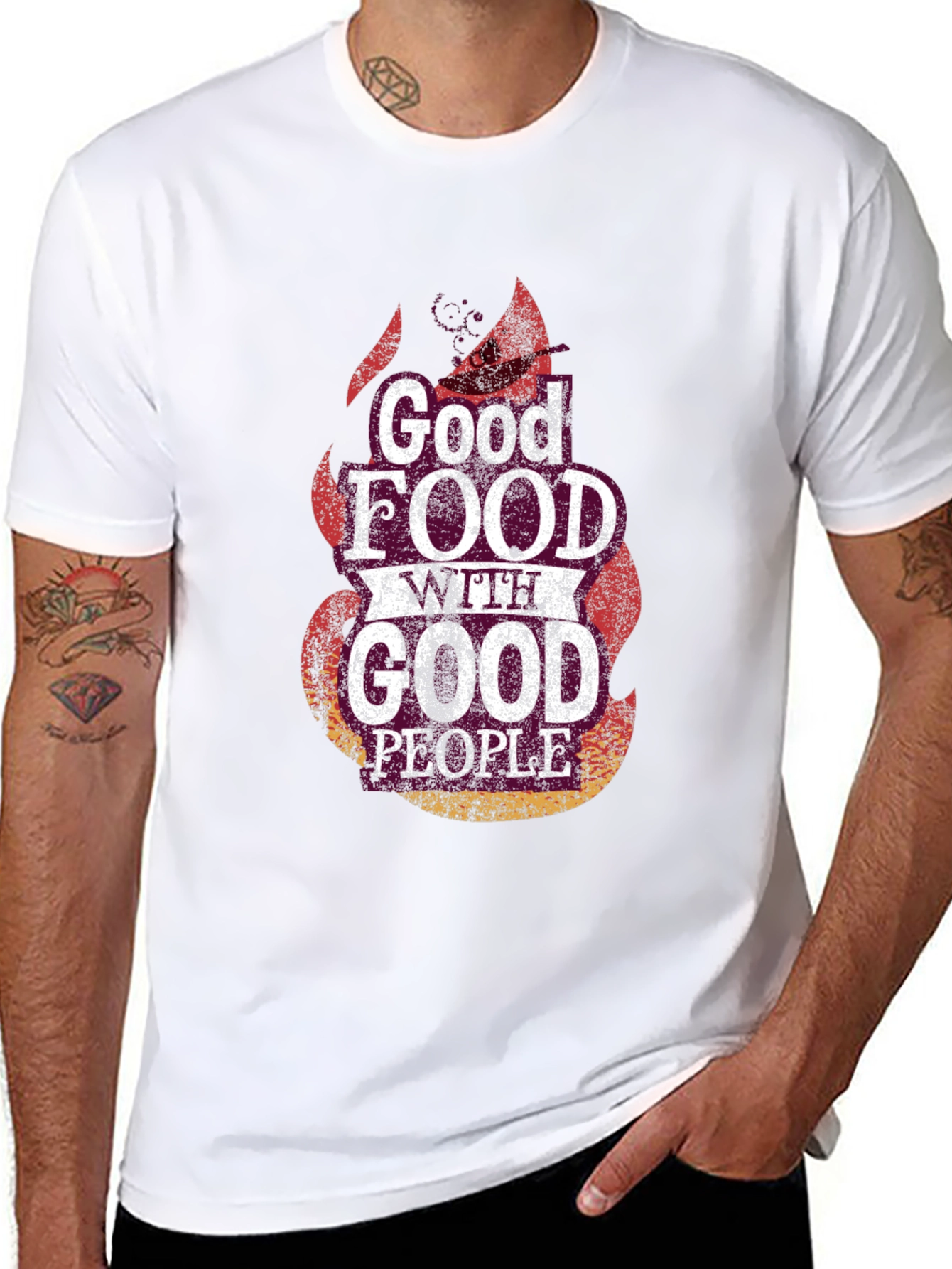 Good Food Good People Black Graphic Tee