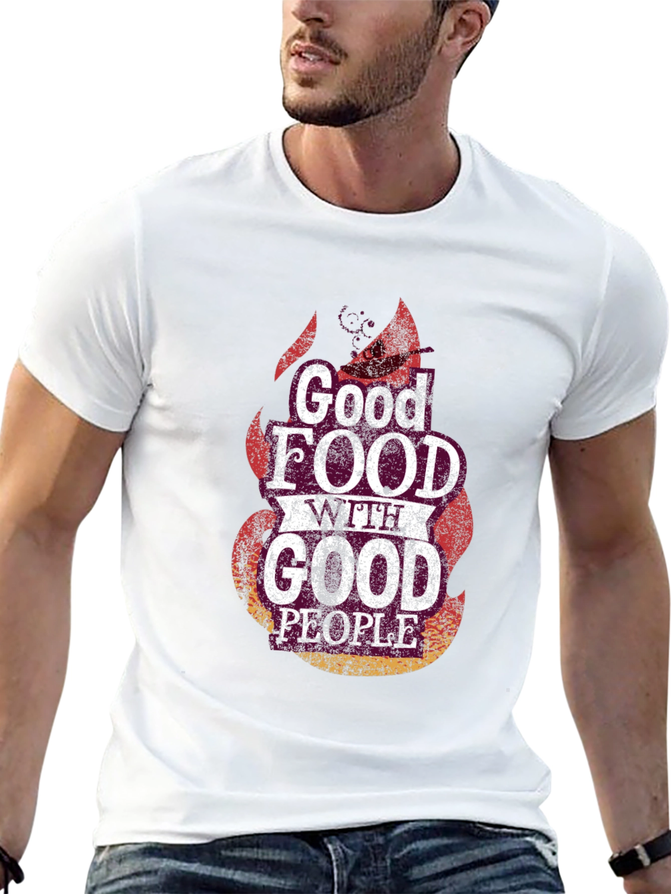 Good Food Good People Black Graphic Tee