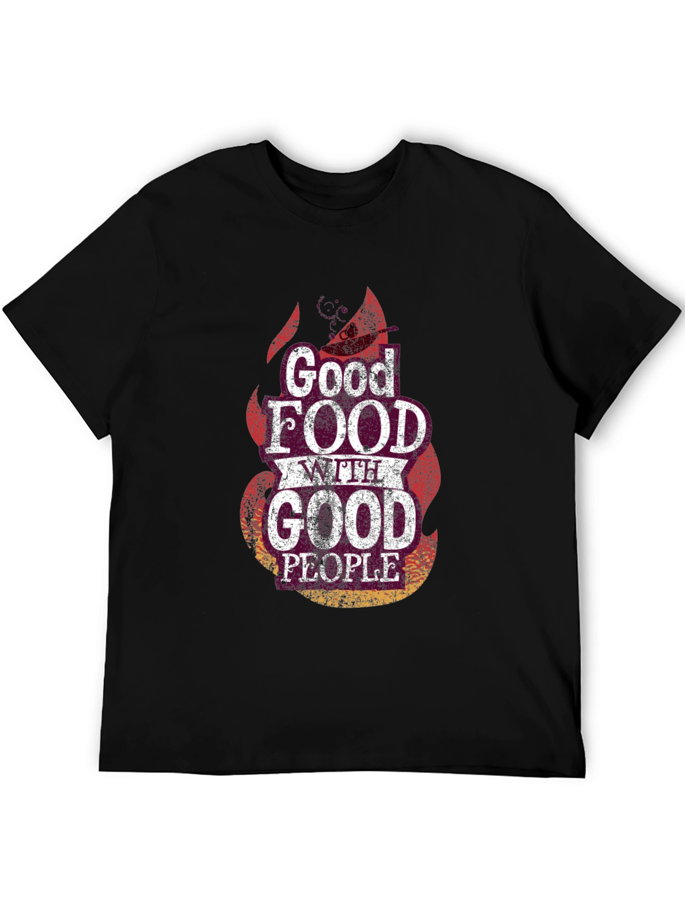 Good Food Good People Black Graphic Tee
