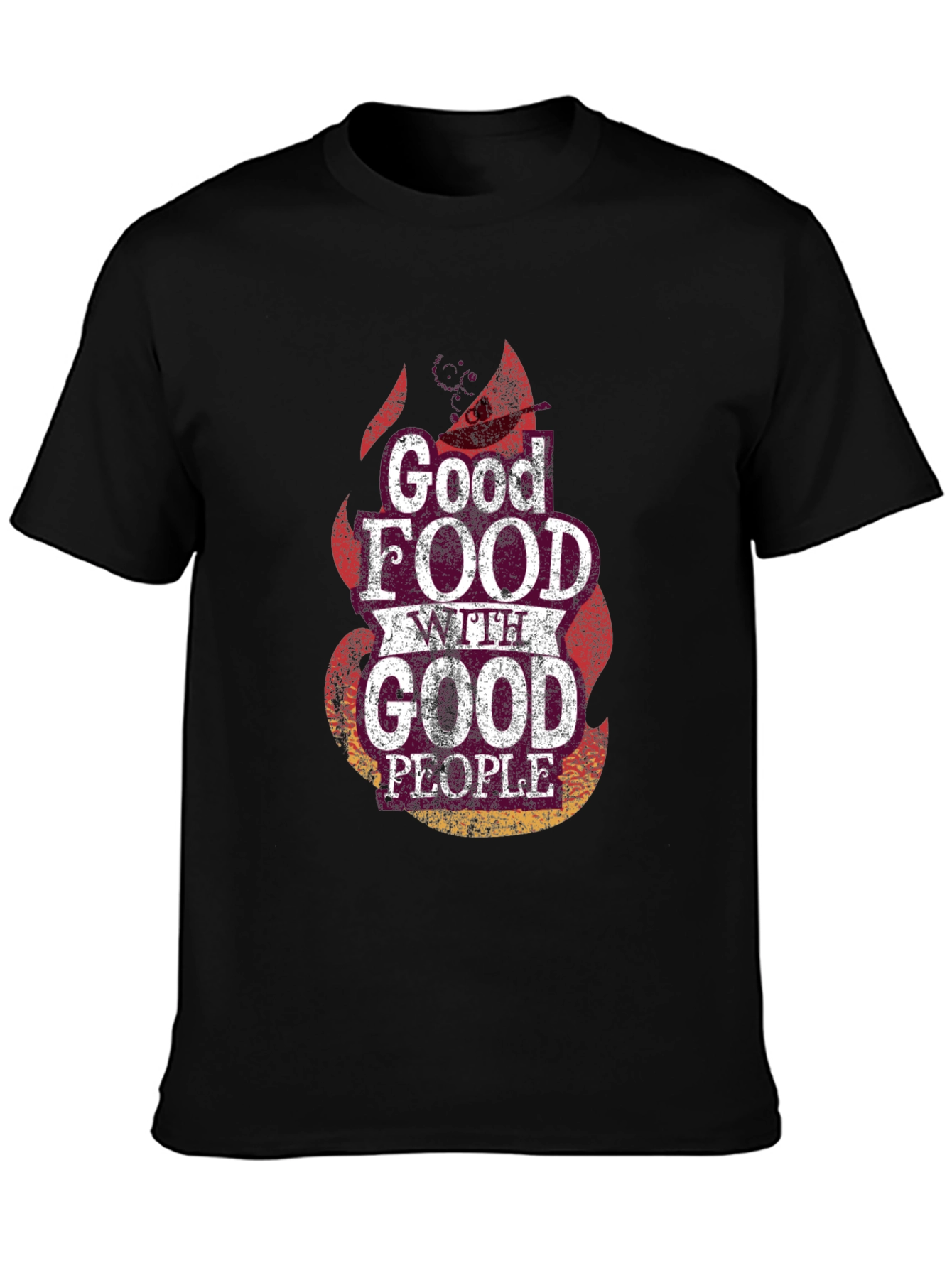 Good Food Good People Black Graphic Tee