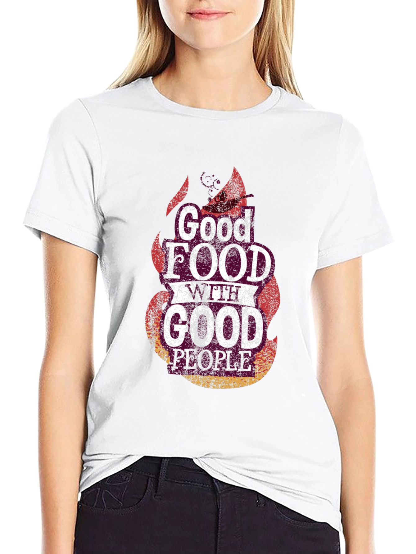 Good Food Good People Black Graphic Tee