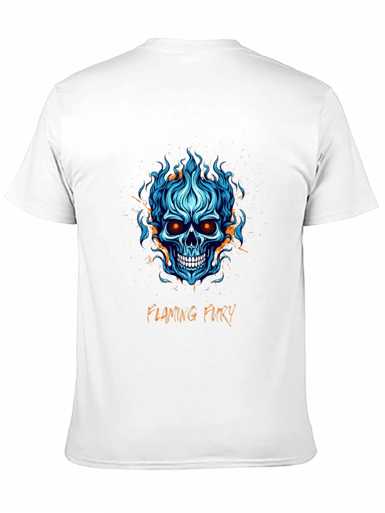 Flaming Fury Skull Graphic T-Shirt