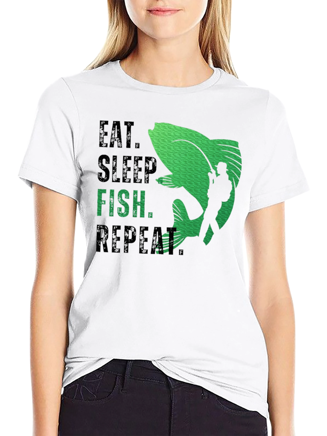 Eat Sleep Fish Repeat Graphic Tee