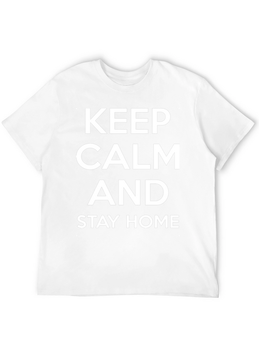 Keep Calm and Stay Home Black Graphic Tee