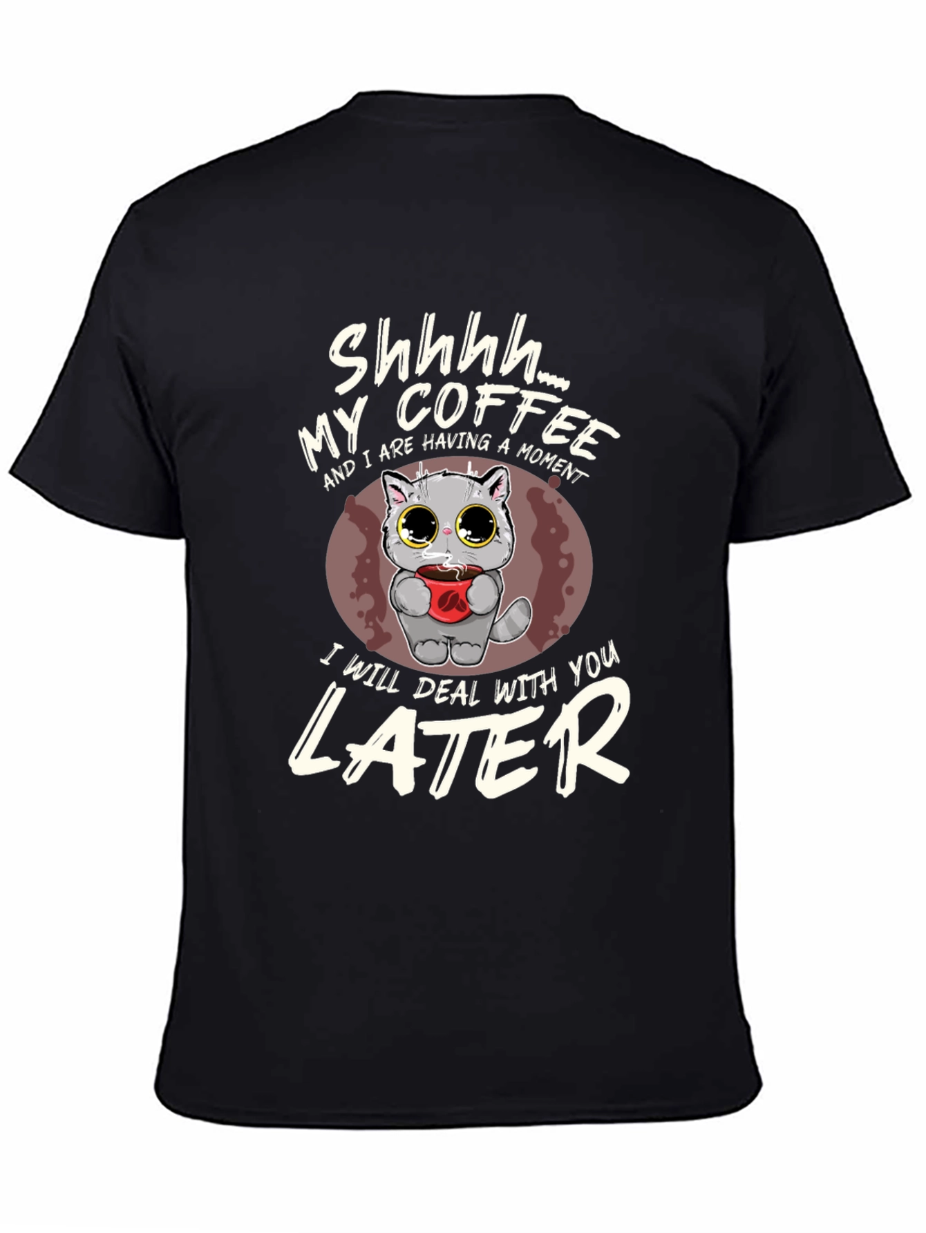 Shhhh Coffee Lover Cat T-Shirt