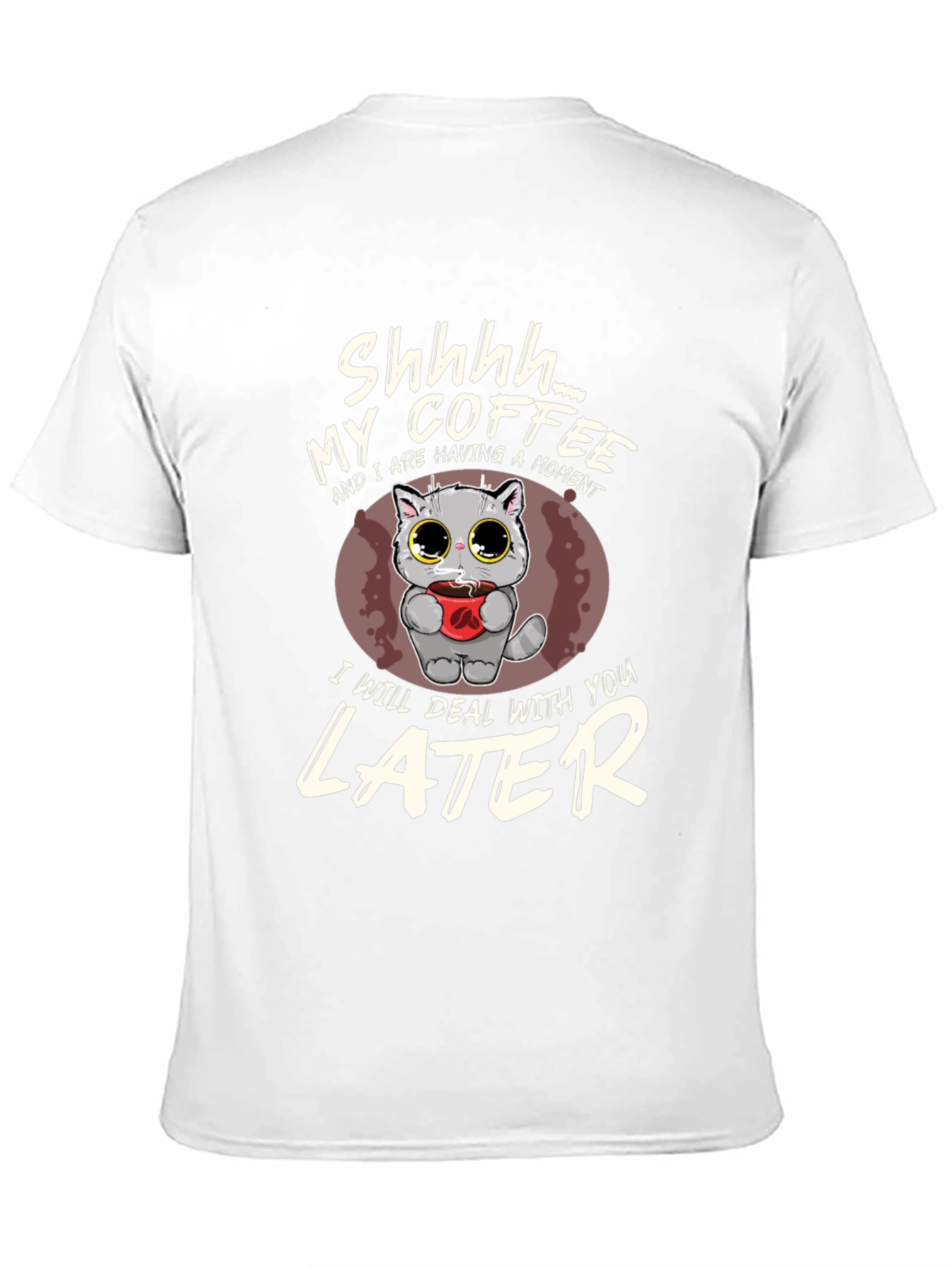 Shhhh Coffee Lover Cat T-Shirt