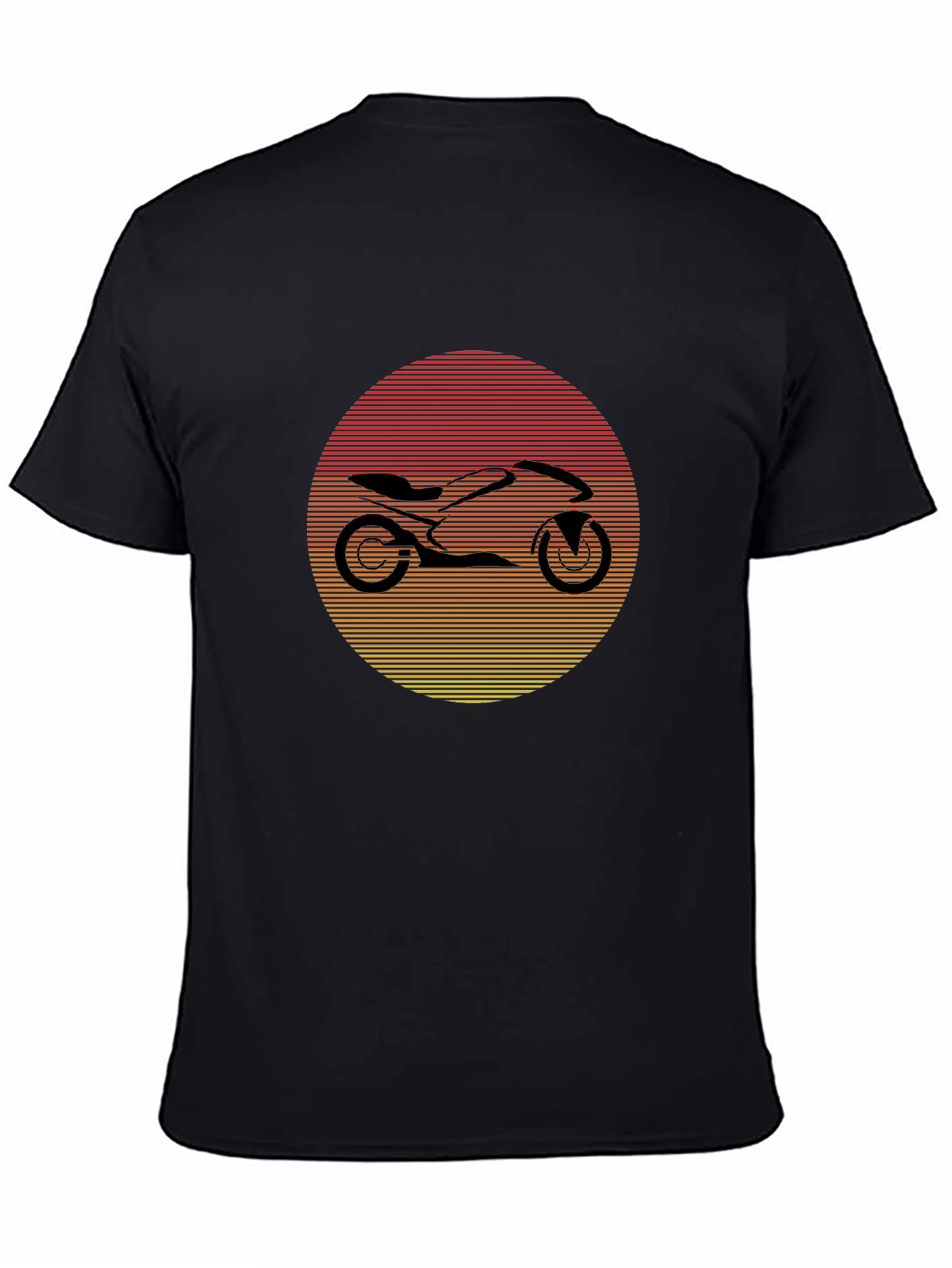 Motorcycle Sunset Graphic Tee - Black