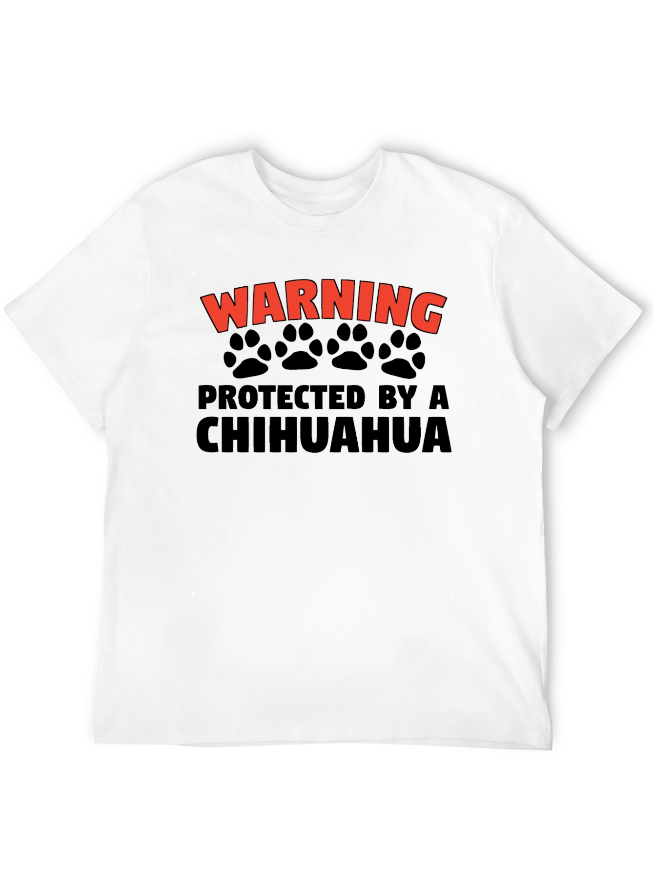 Warning Protected by a Chihuahua Graphic T-Shirt