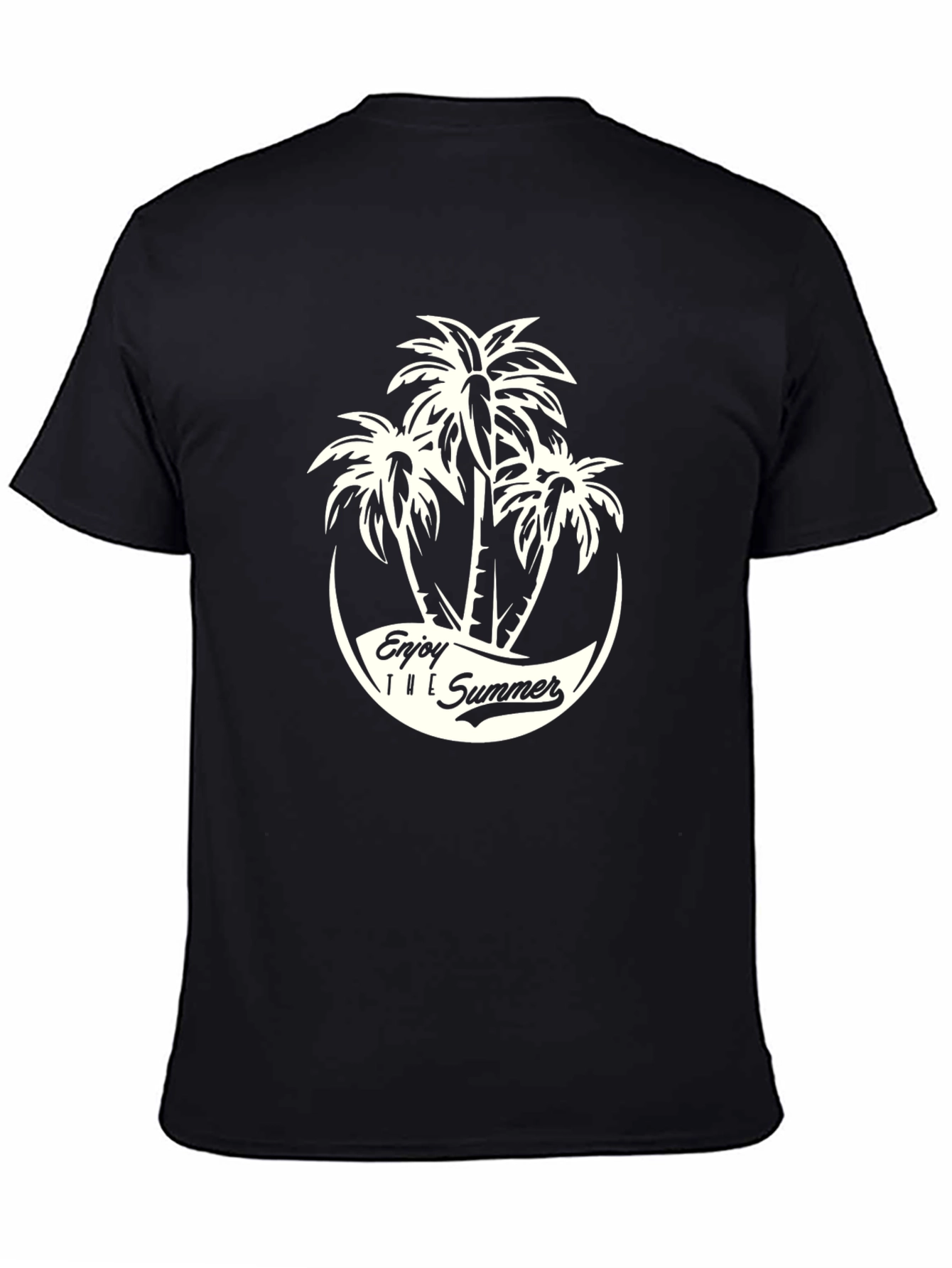 Summer Palm Tree Graphic Tee - Black