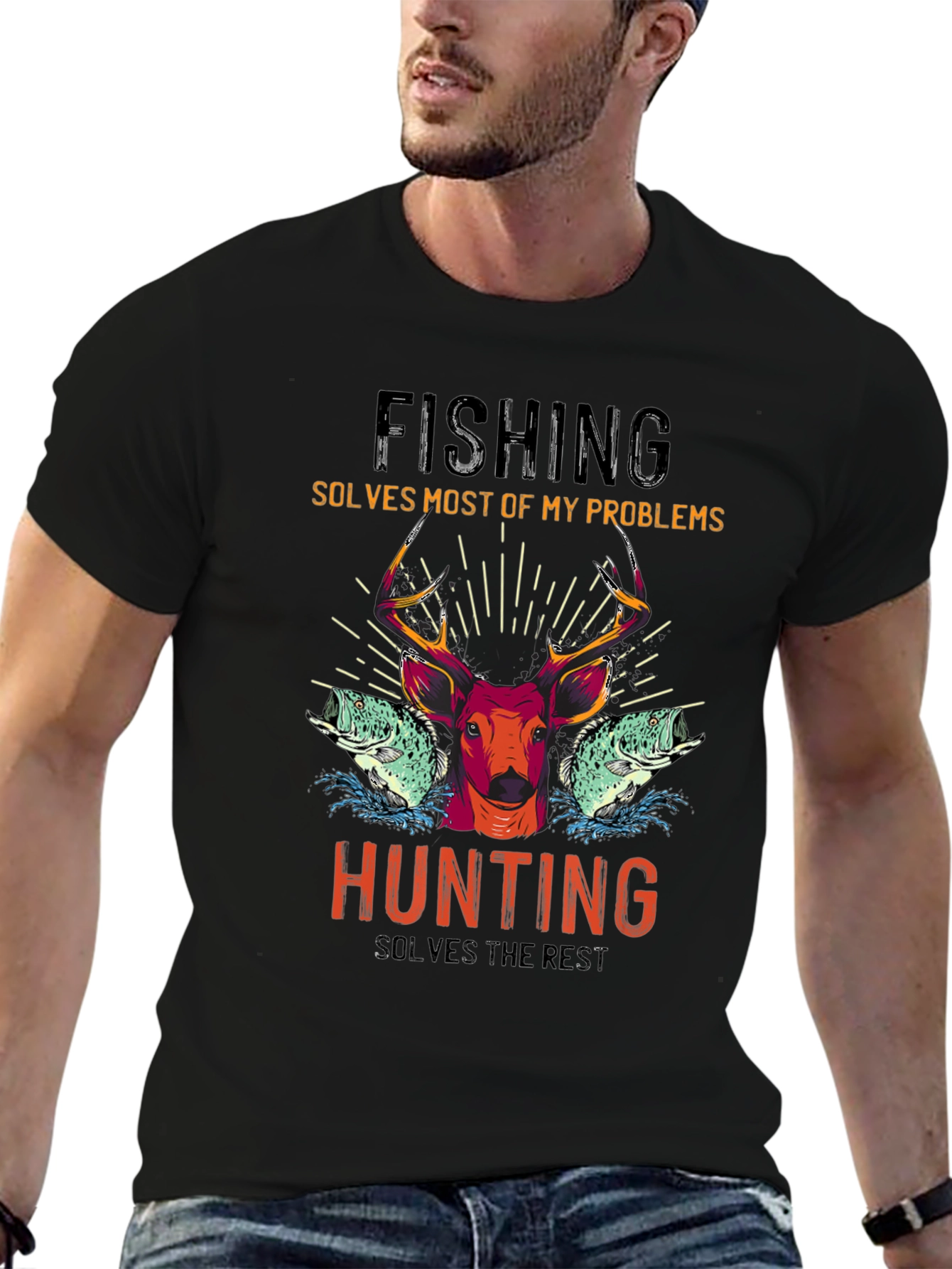 Fishing & Hunting Graphic T-Shirt