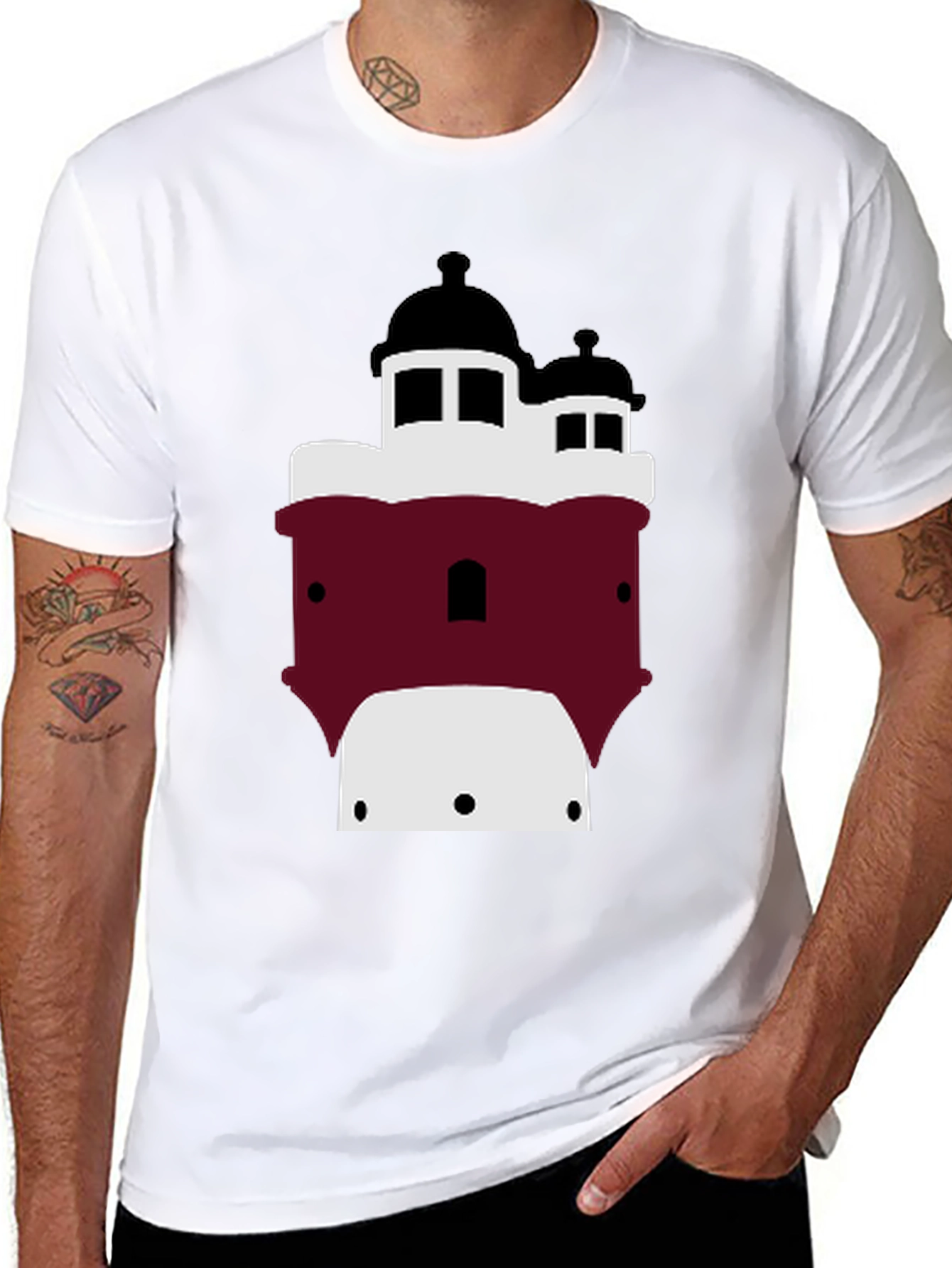 Tower Graphic Tee - Mens Black Cotton T-Shirt