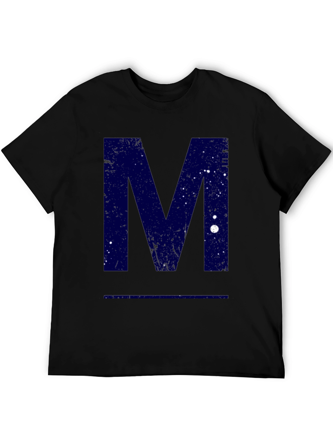 Distressed Letter M Graphic Tee - Black