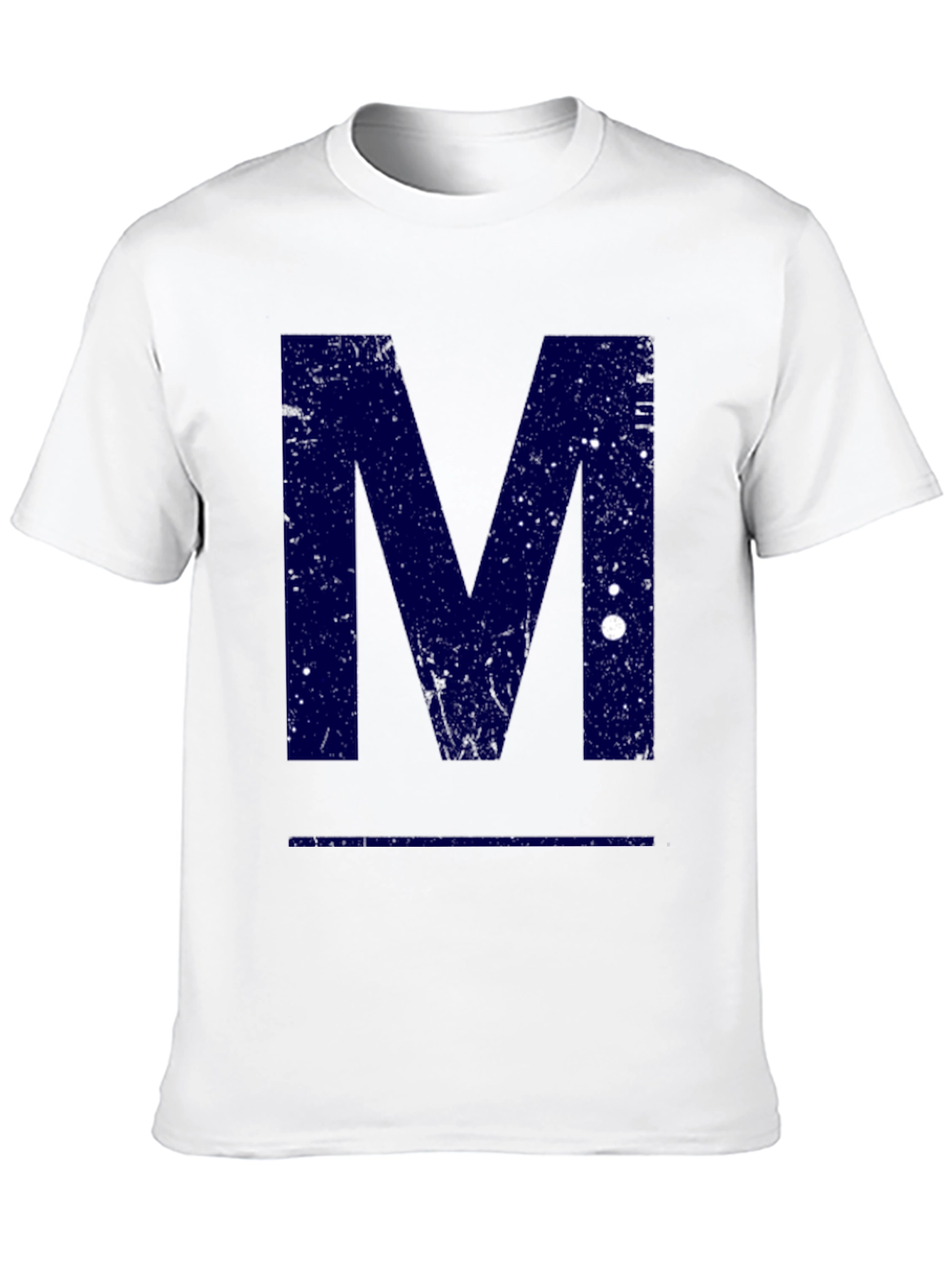 Distressed Letter M Graphic Tee - Black