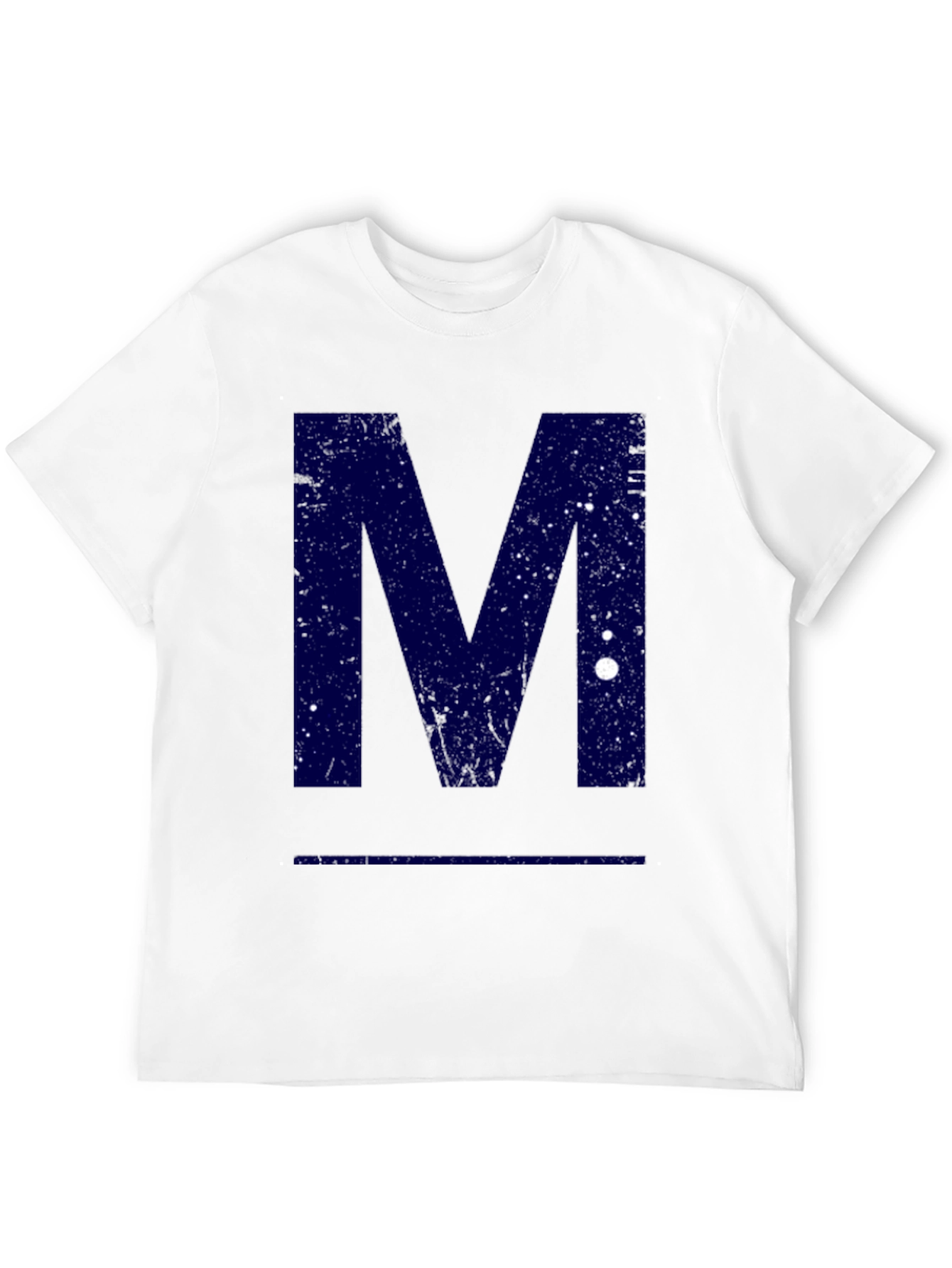 Distressed Letter M Graphic Tee - Black