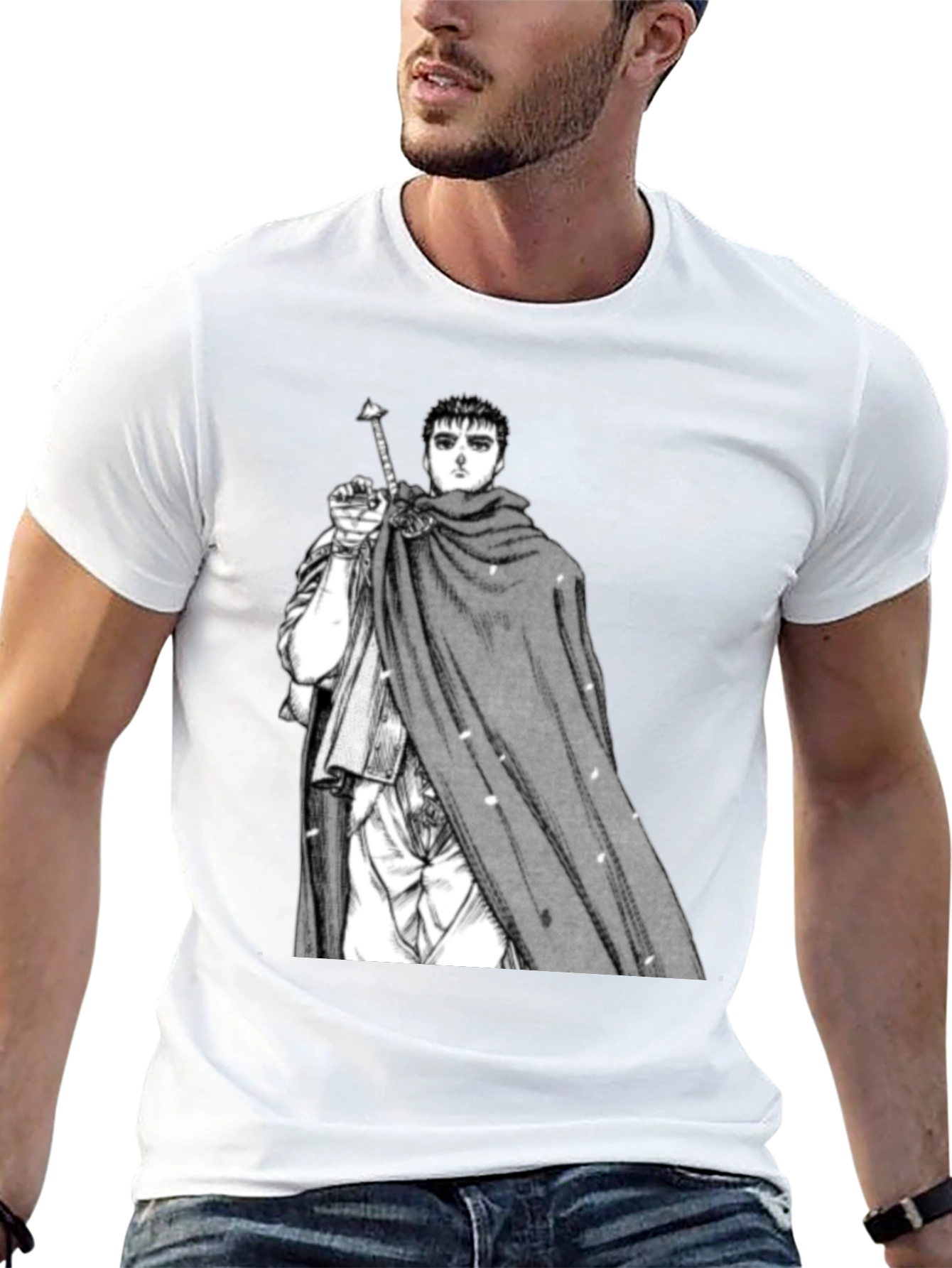 Berserk Guts Manga Print Black T-Shirt