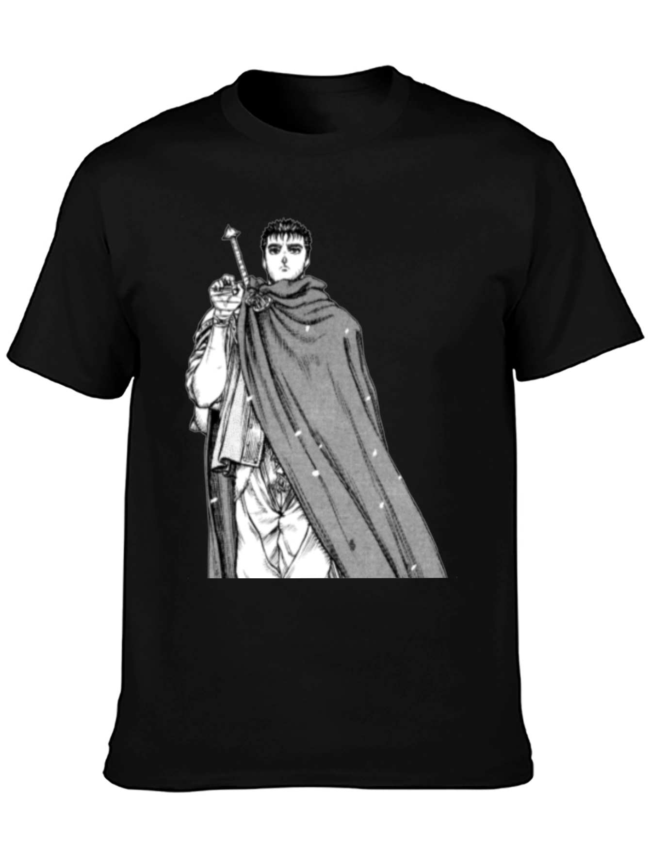 Berserk Guts Manga Print Black T-Shirt
