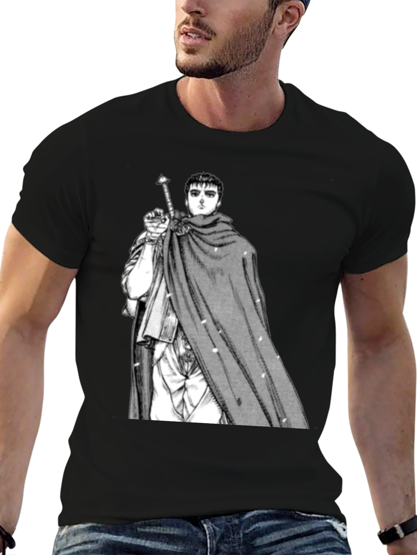 Berserk Guts Manga Print Black T-Shirt