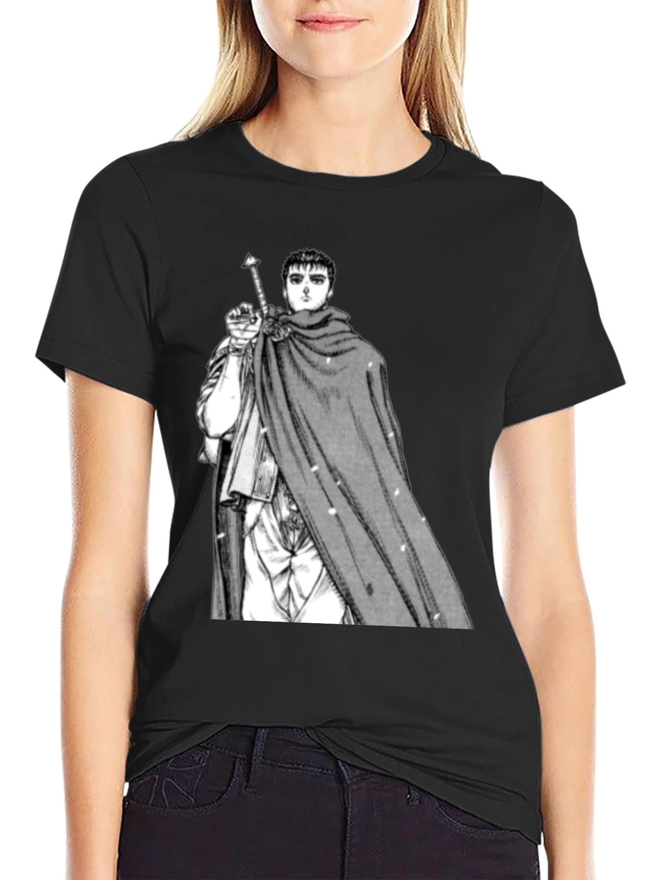 Berserk Guts Manga Print Black T-Shirt