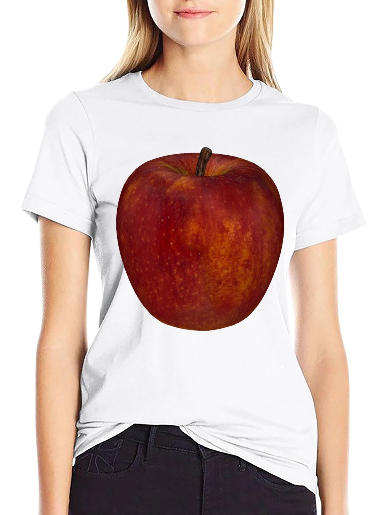 Apple Graphic Tee - Fruit Lovers Black T-Shirt