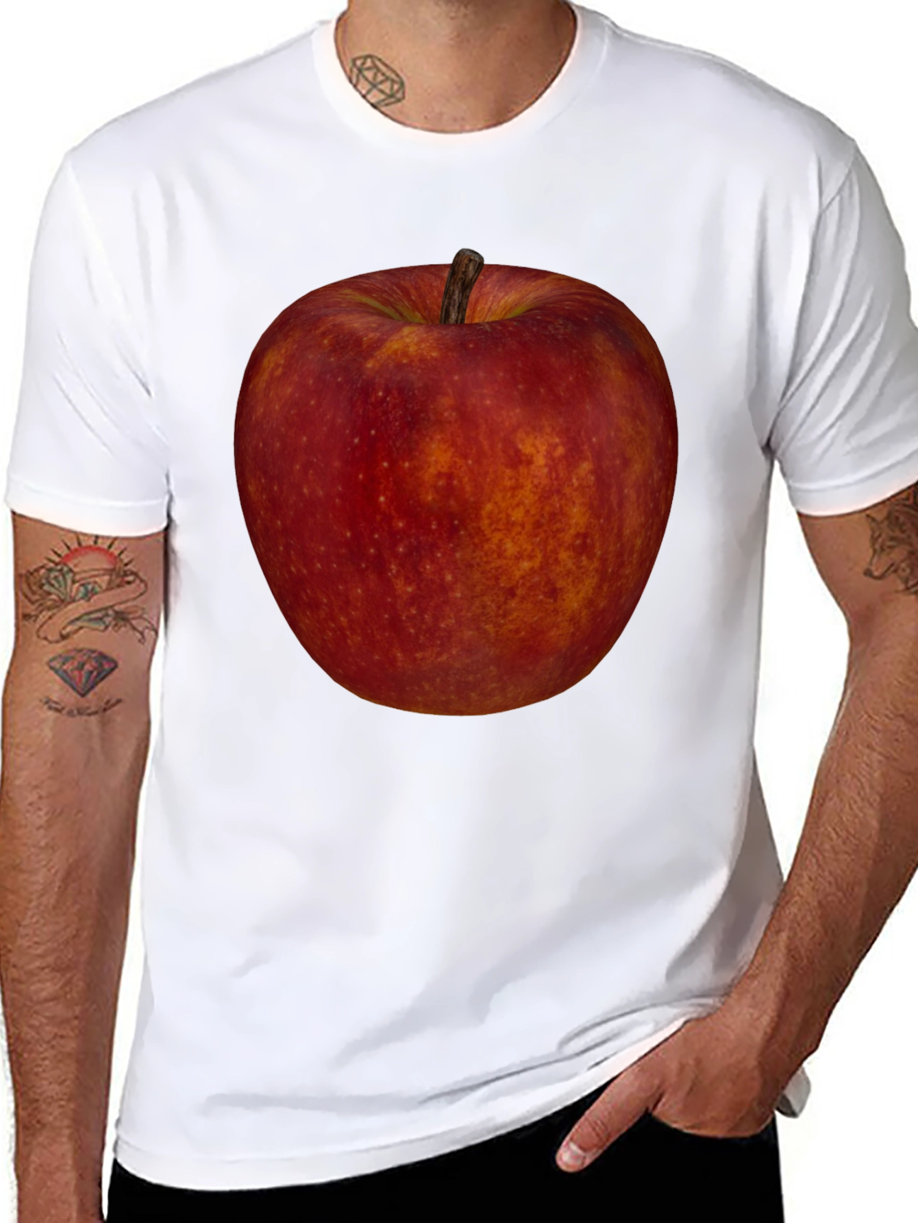 Apple Graphic Tee - Fruit Lovers Black T-Shirt