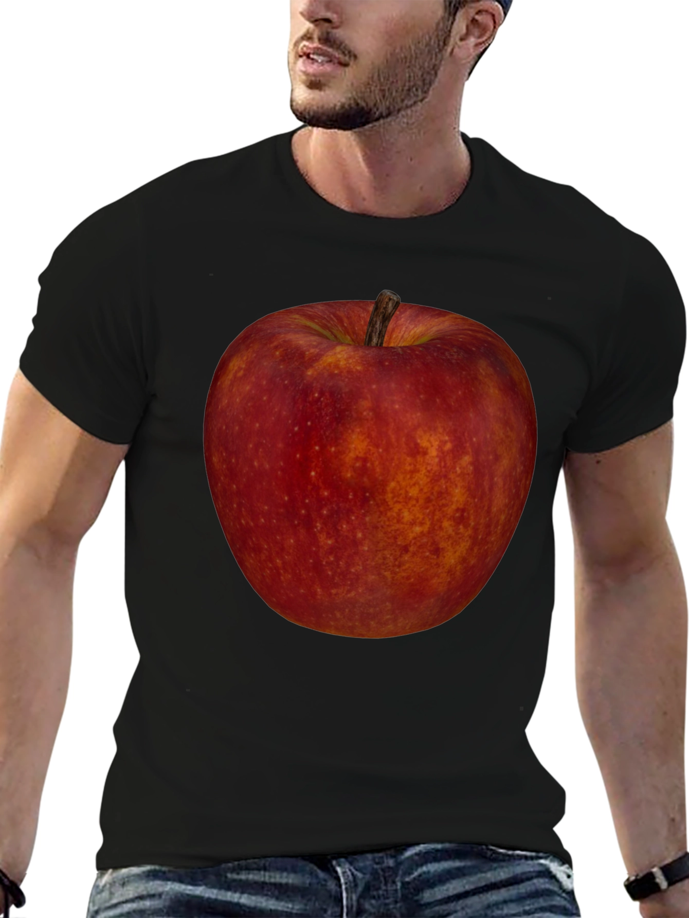 Apple Graphic Tee - Fruit Lovers Black T-Shirt