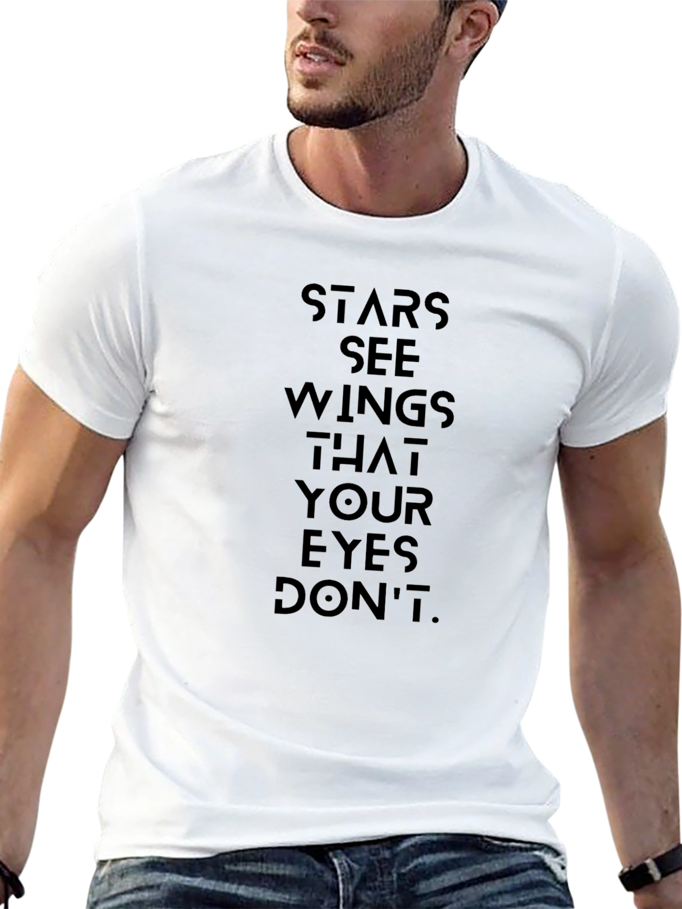 Stars See Wings T-Shirt - Black Graphic Tee