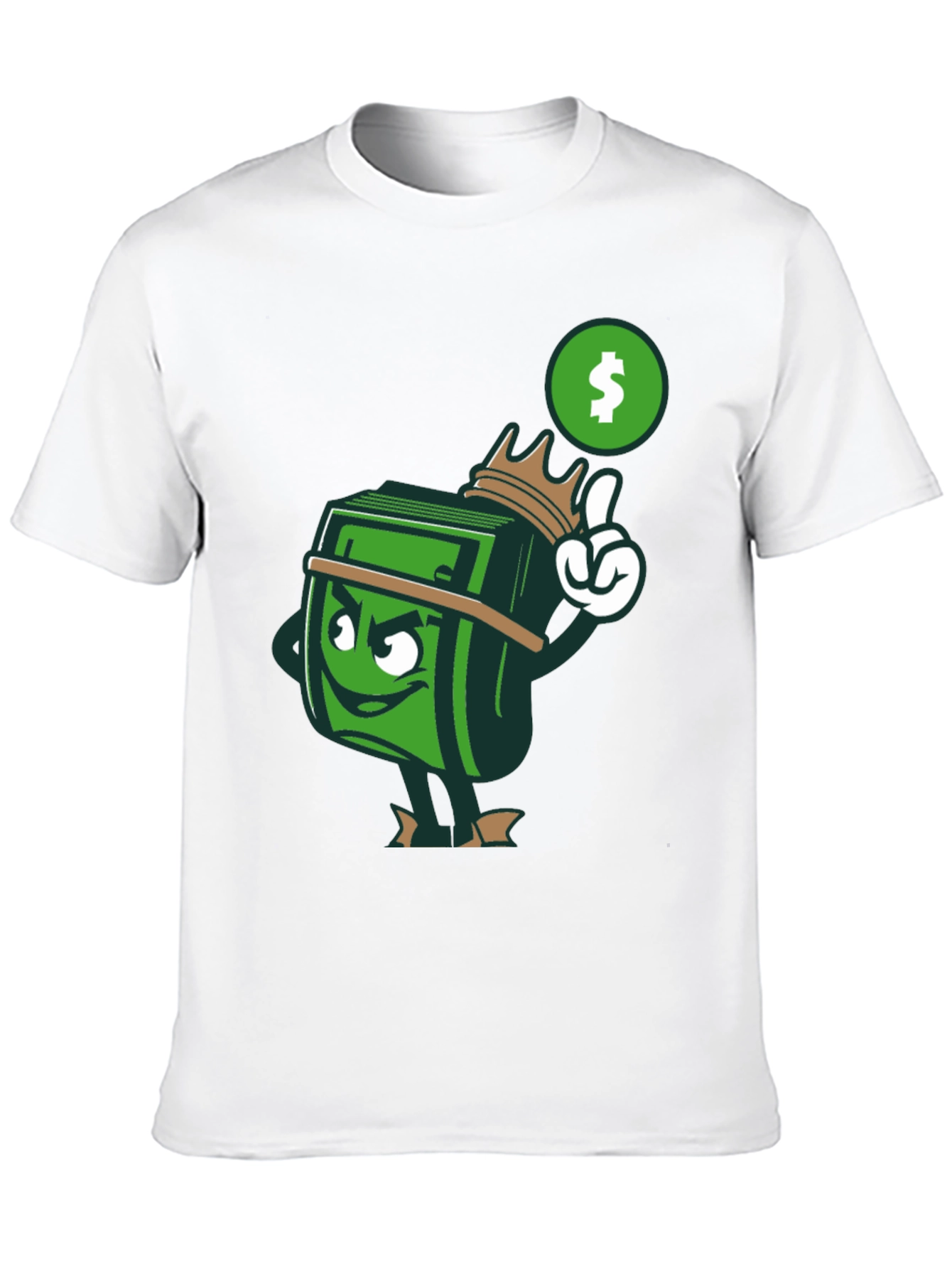 Cartoon Money Stack Graphic Print T-Shirt - Black