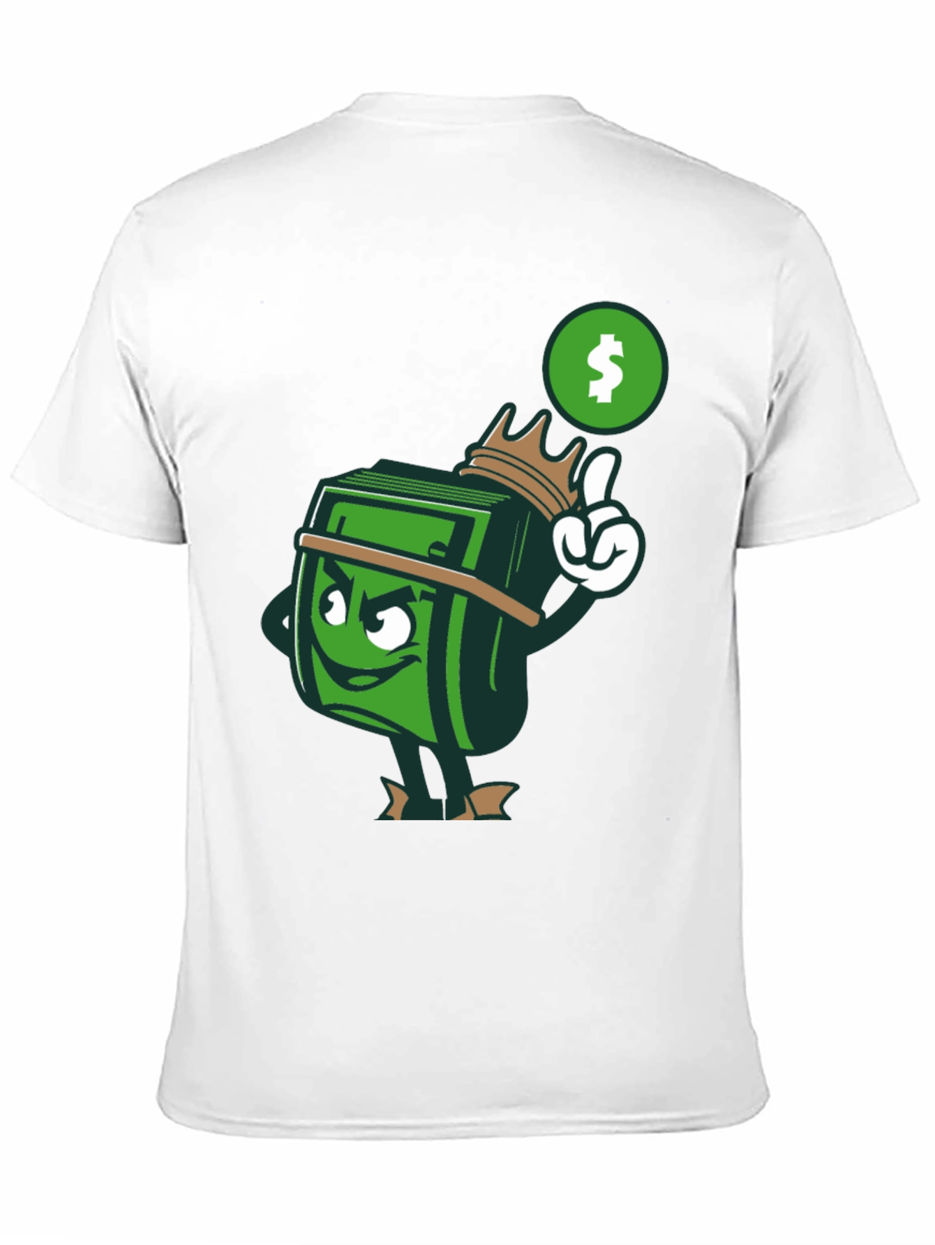 Cartoon Money Stack Graphic Print T-Shirt - Black