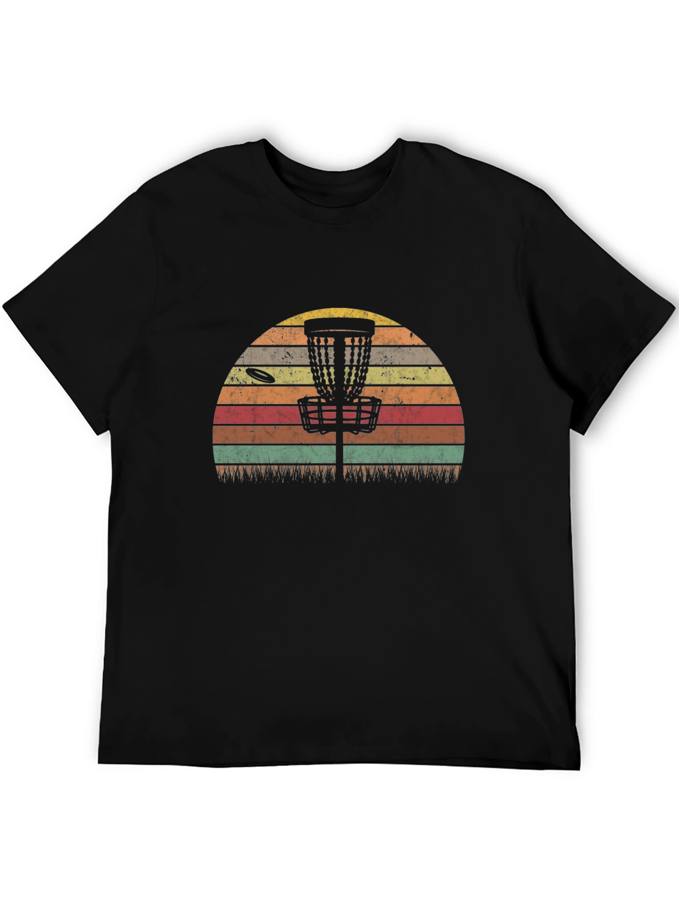 Retro Disc Golf T-Shirt - Sunset Design