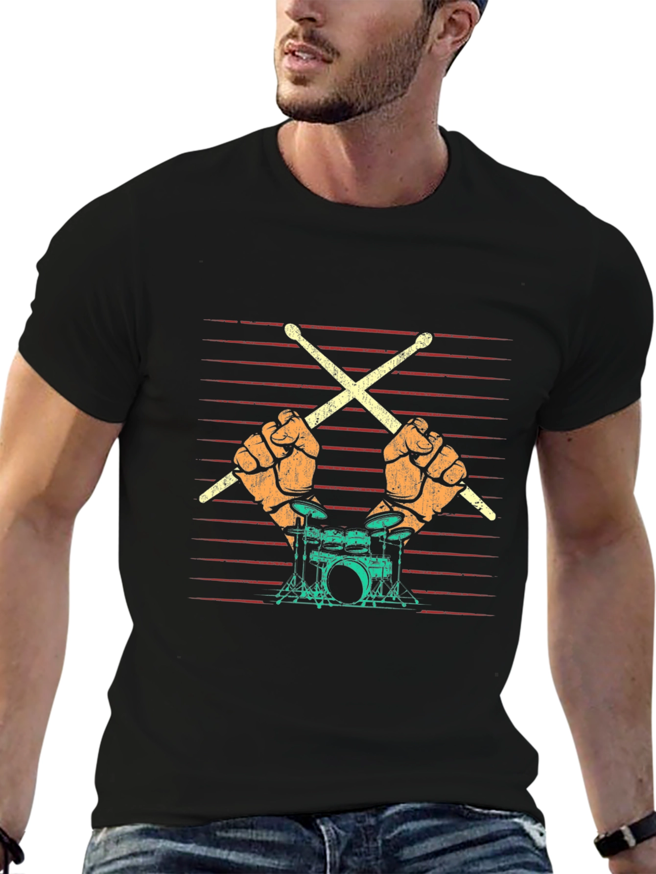 Drummer T-Shirt: Rock and Roll Band Tee