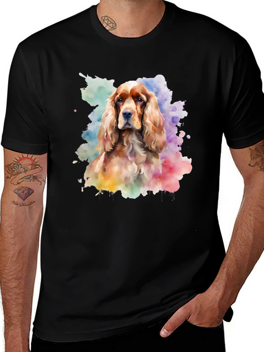 Watercolor Cocker Spaniel Dog Graphic Tee