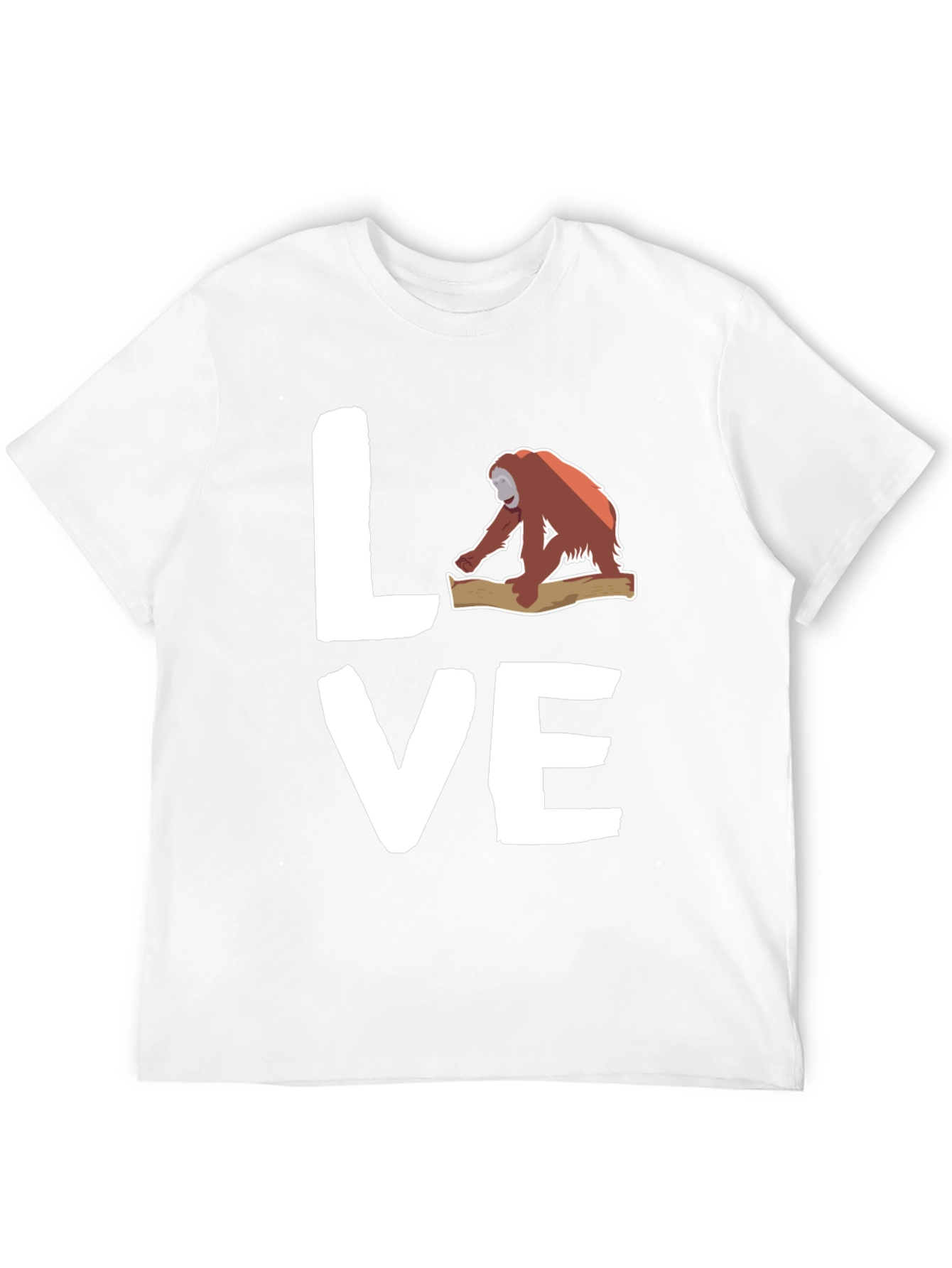 Orangutan Love Graphic Tee - Black Cotton T-Shirt