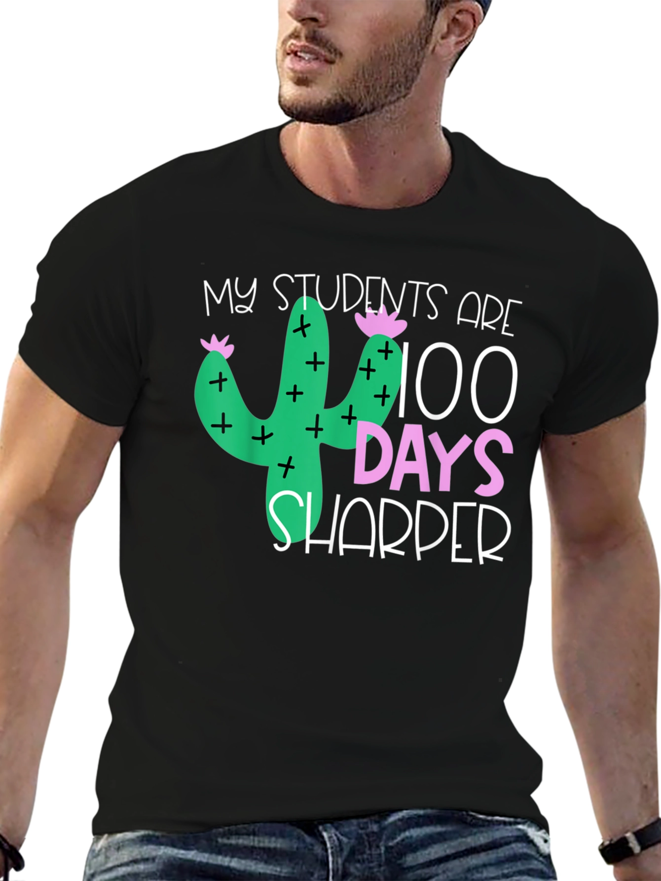 100 Days Sharper Teacher Cactus T-Shirt