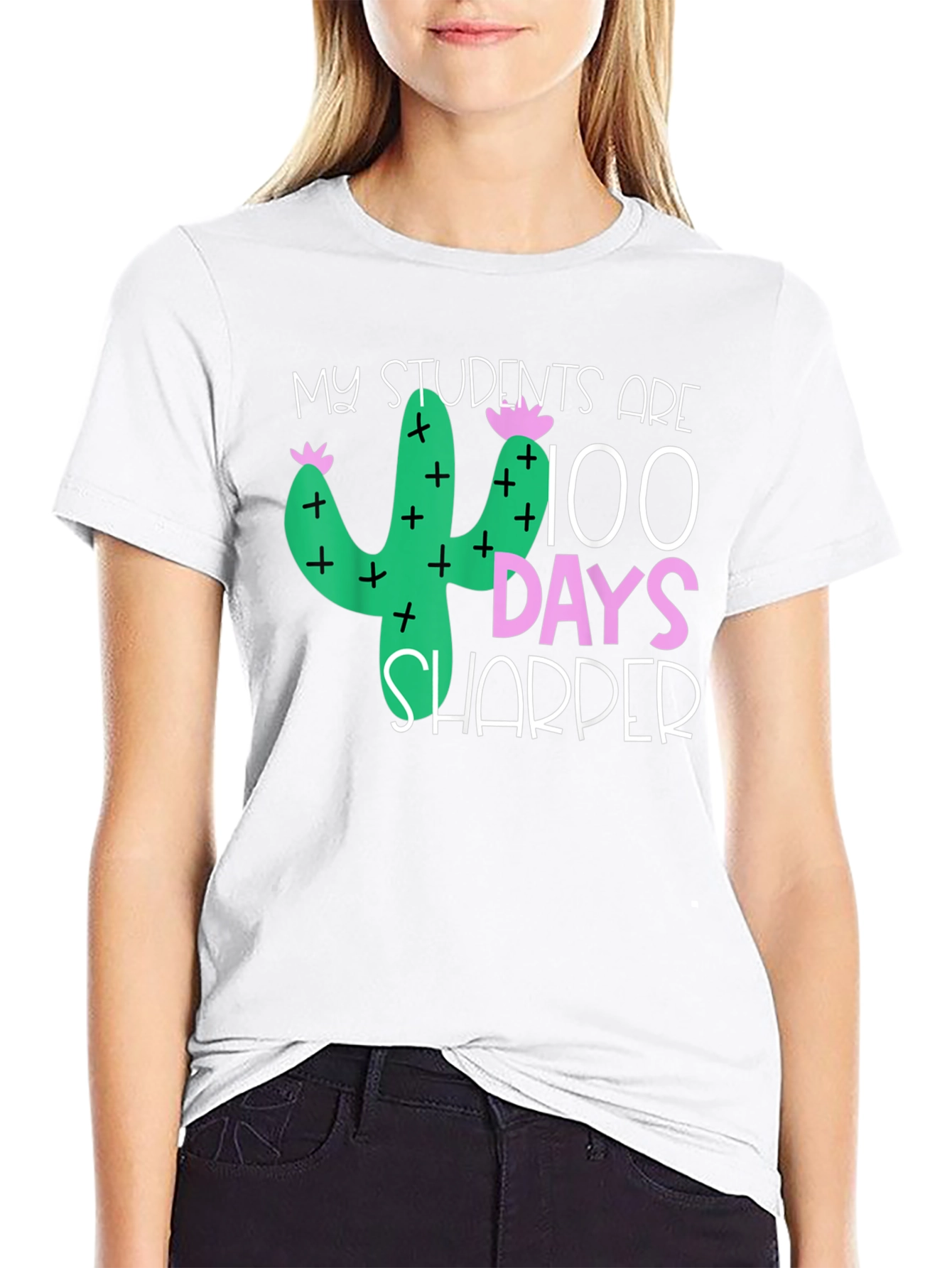100 Days Sharper Teacher Cactus T-Shirt