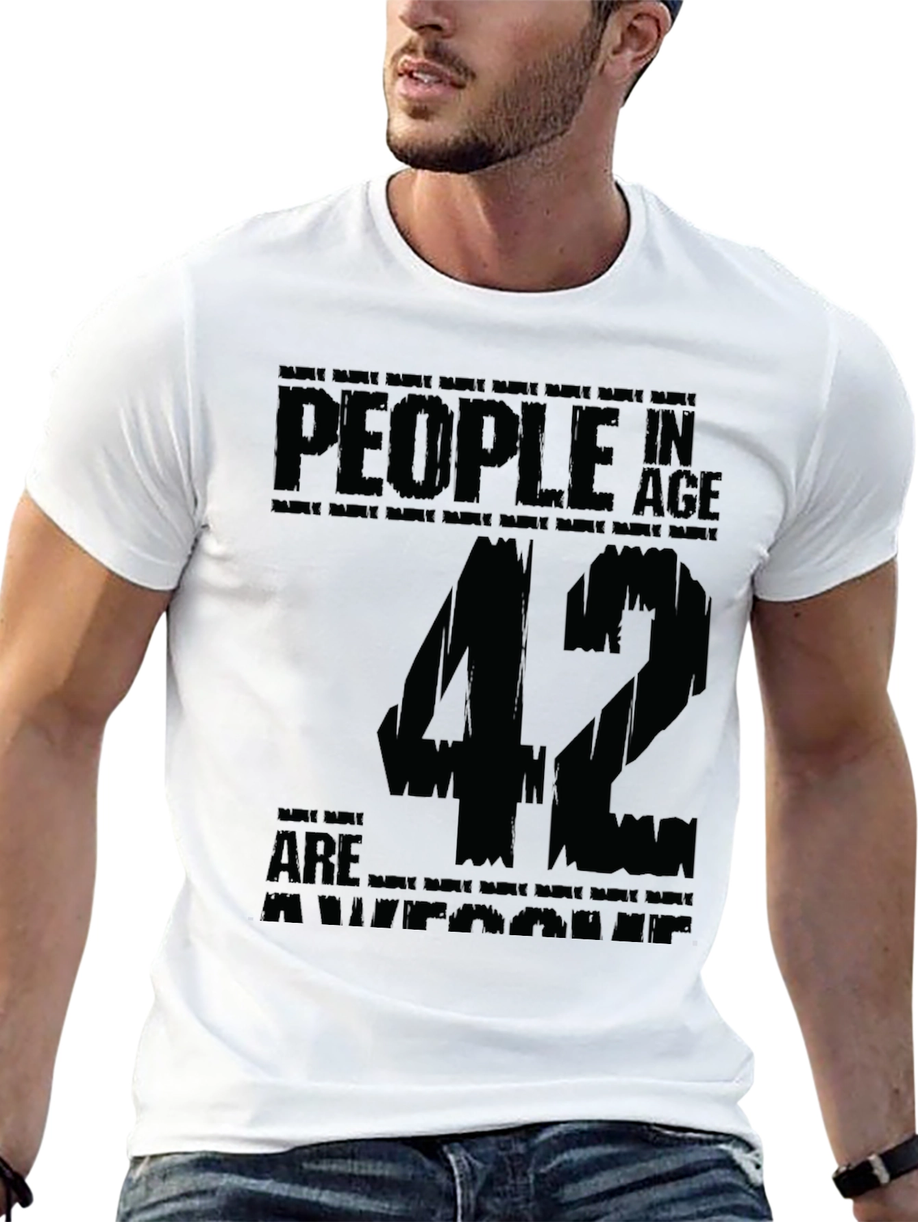 42nd Birthday Awesome People Black T-Shirt