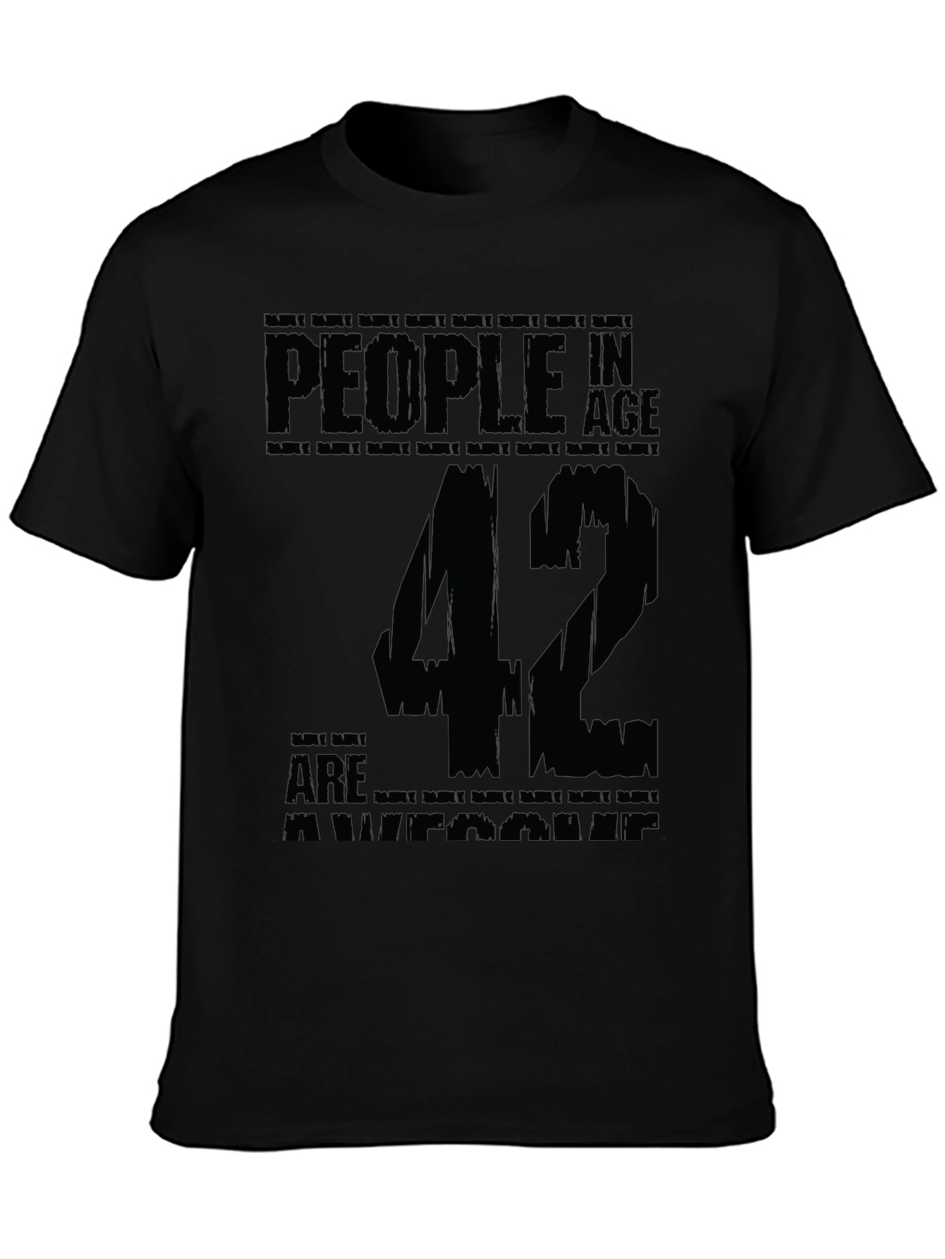 42nd Birthday Awesome People Black T-Shirt