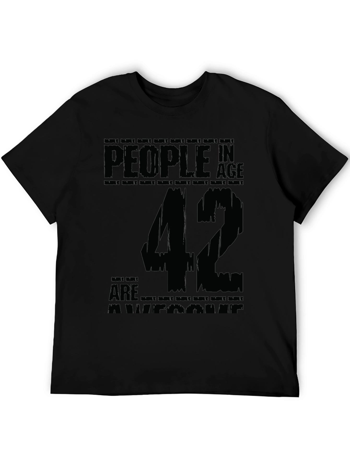 42nd Birthday Awesome People Black T-Shirt