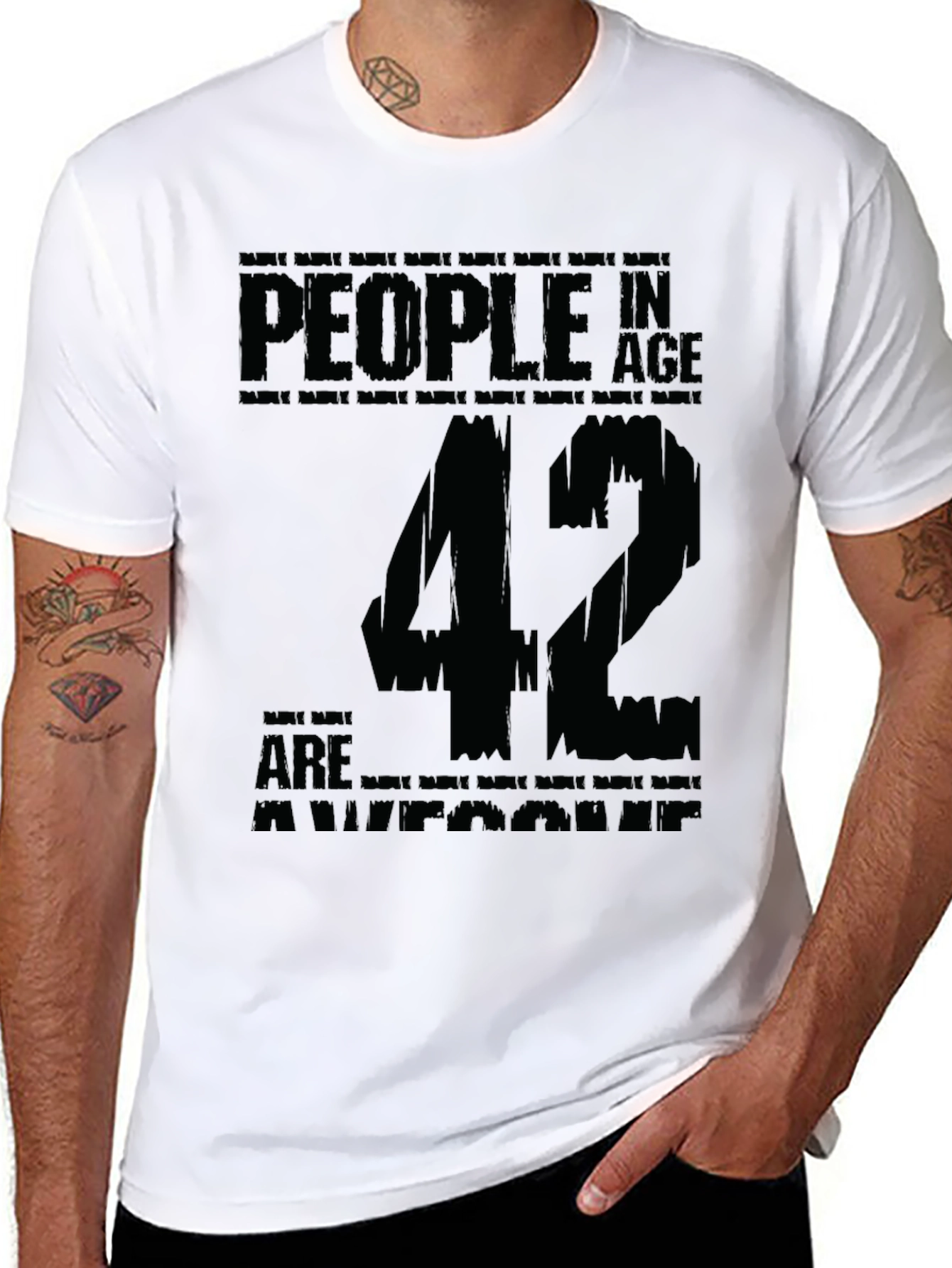 42nd Birthday Awesome People Black T-Shirt