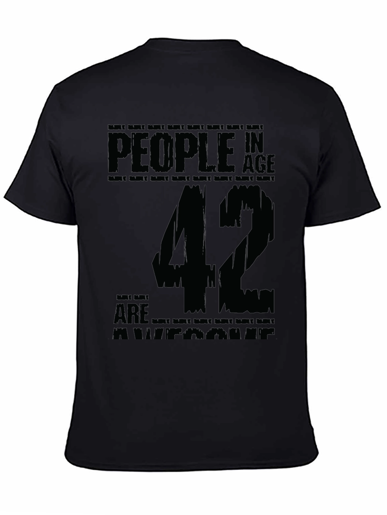 42nd Birthday Awesome People Black T-Shirt
