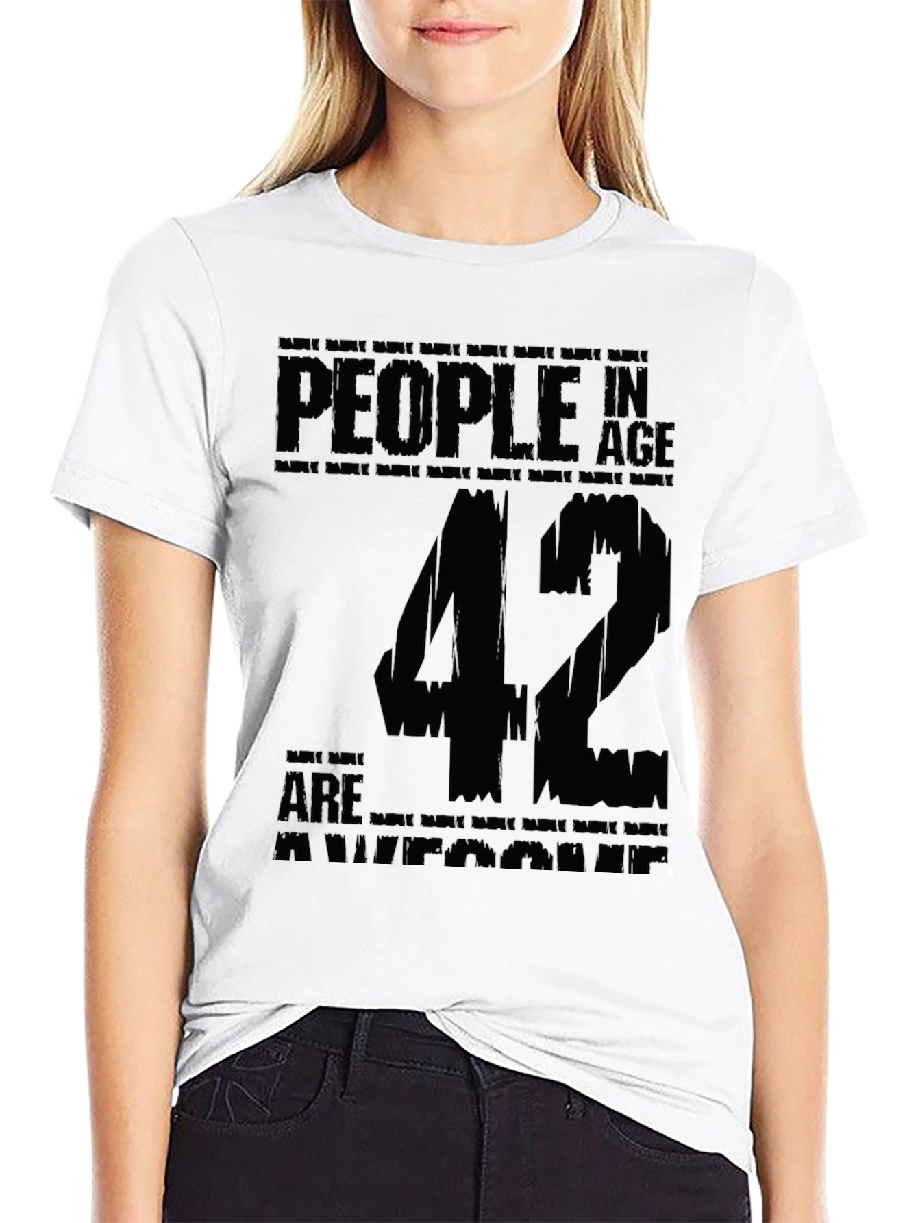 42nd Birthday Awesome People Black T-Shirt