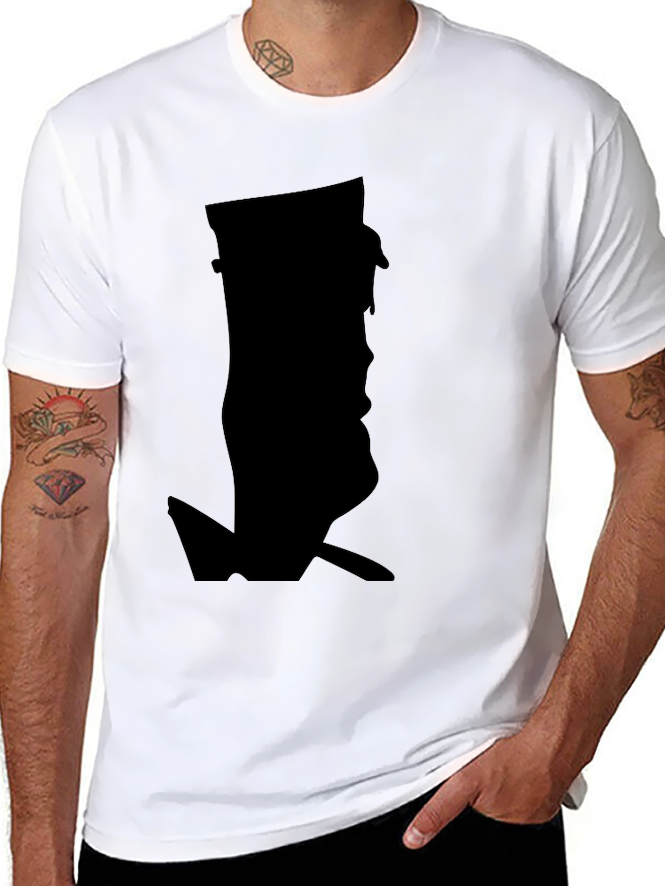 Silhouette Graphic Black Tee