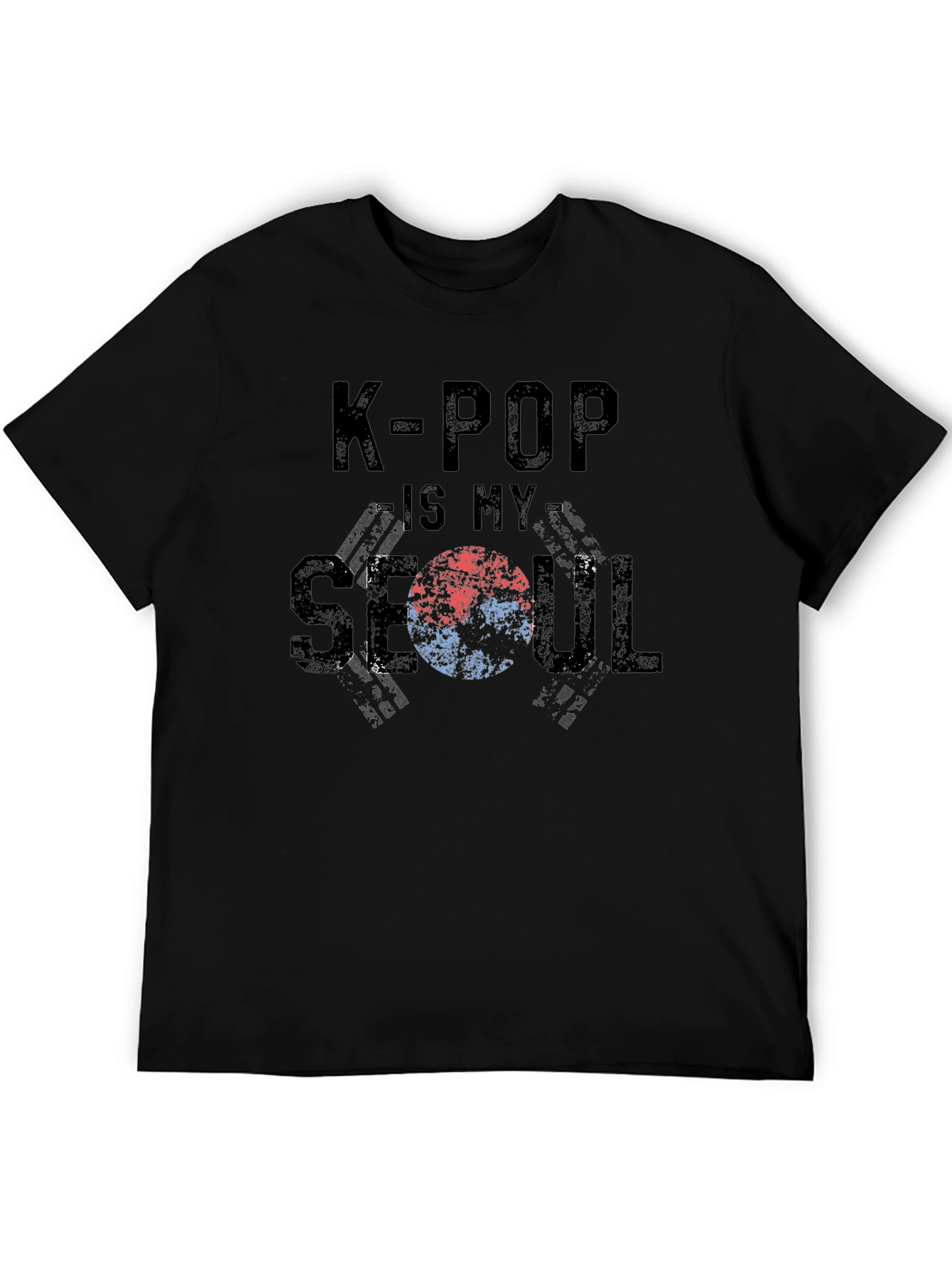 K-POP Is My SEOUL Black Graphic T-Shirt