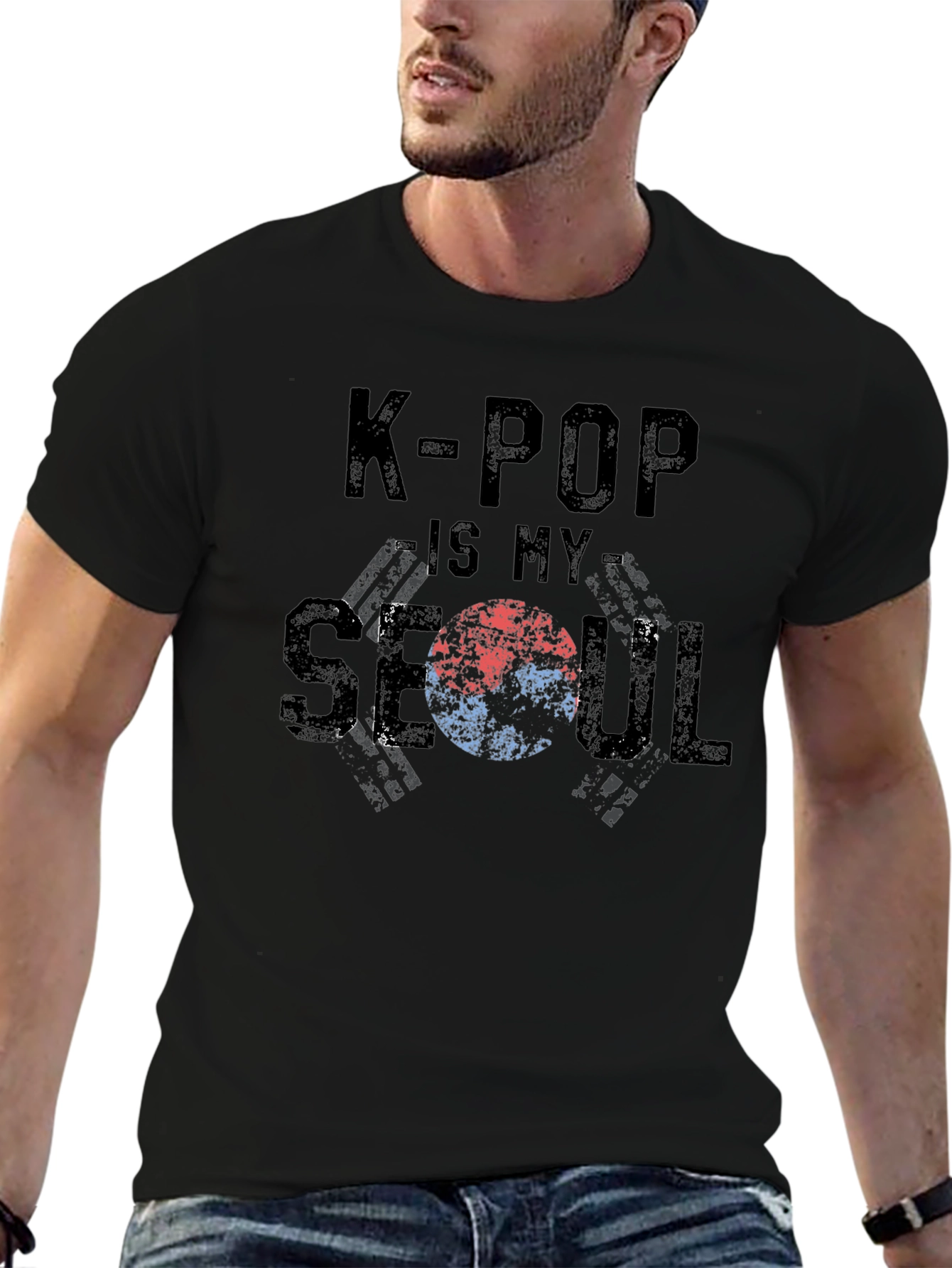 K-POP Is My SEOUL Black Graphic T-Shirt