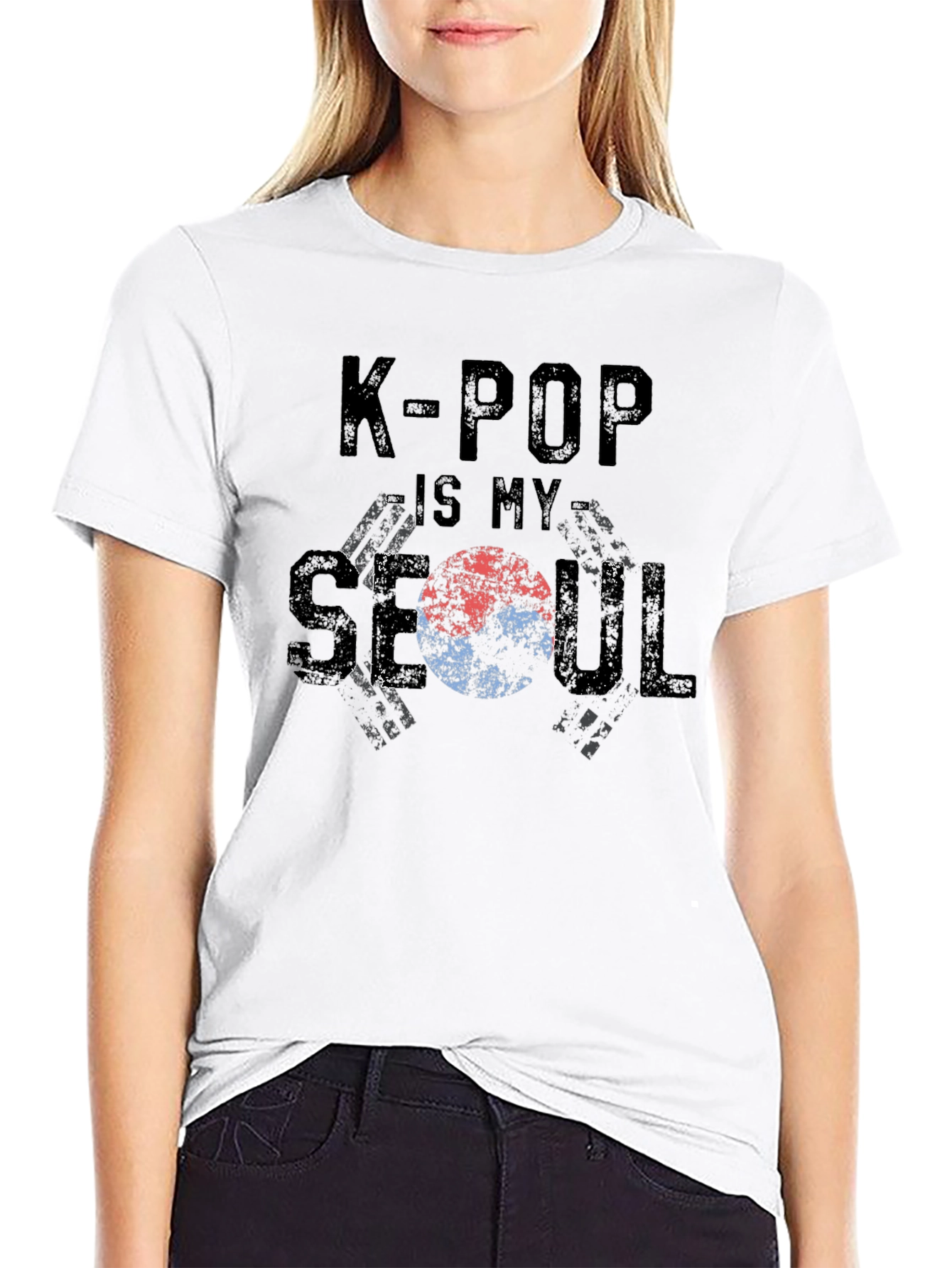 K-POP Is My SEOUL Black Graphic T-Shirt