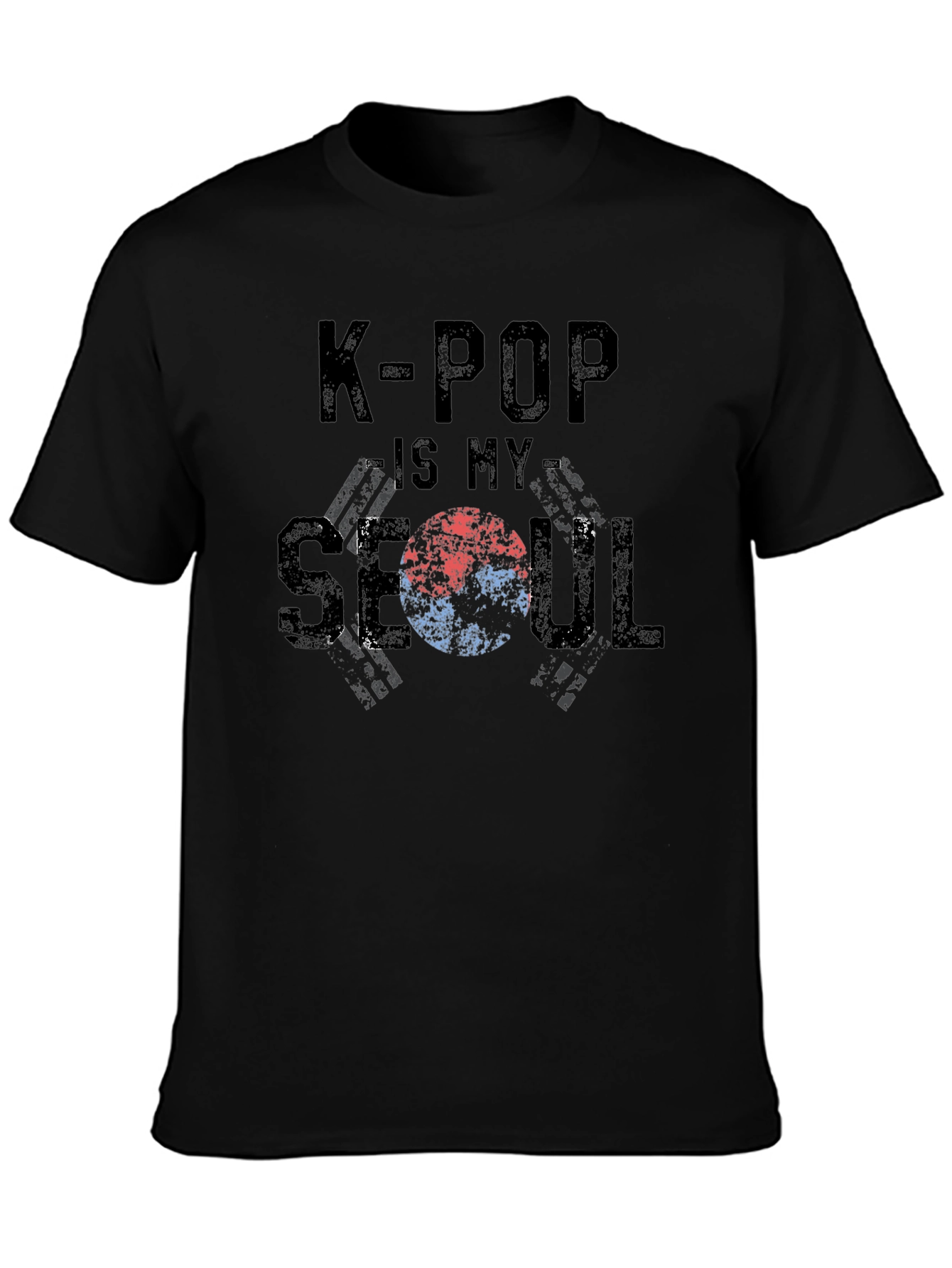 K-POP Is My SEOUL Black Graphic T-Shirt
